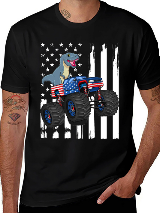Dino Truck USA Flag Graphic Tee