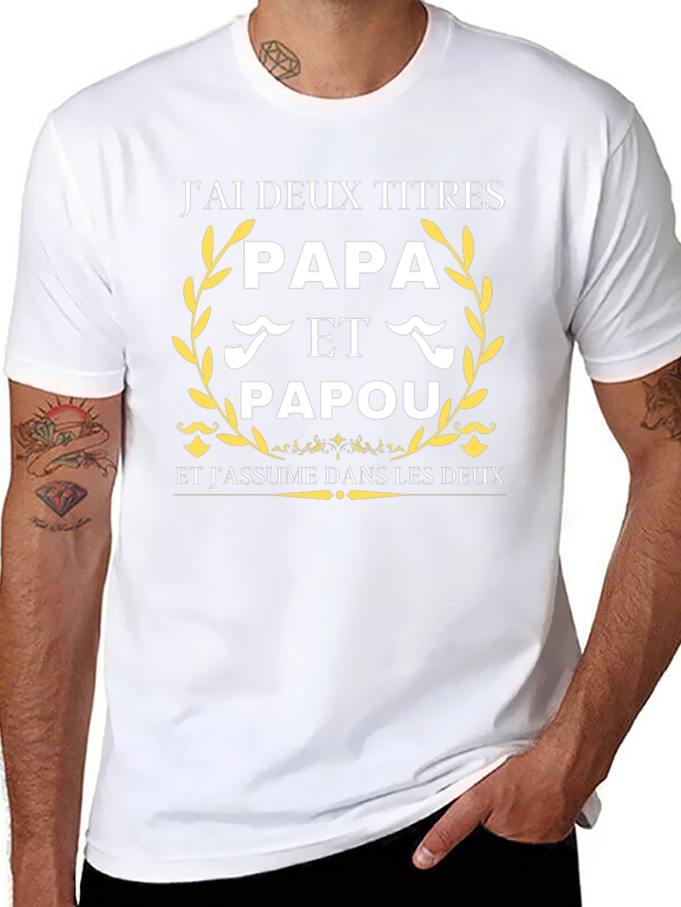 Papa & Papou T-Shirt - I Have Two Titles