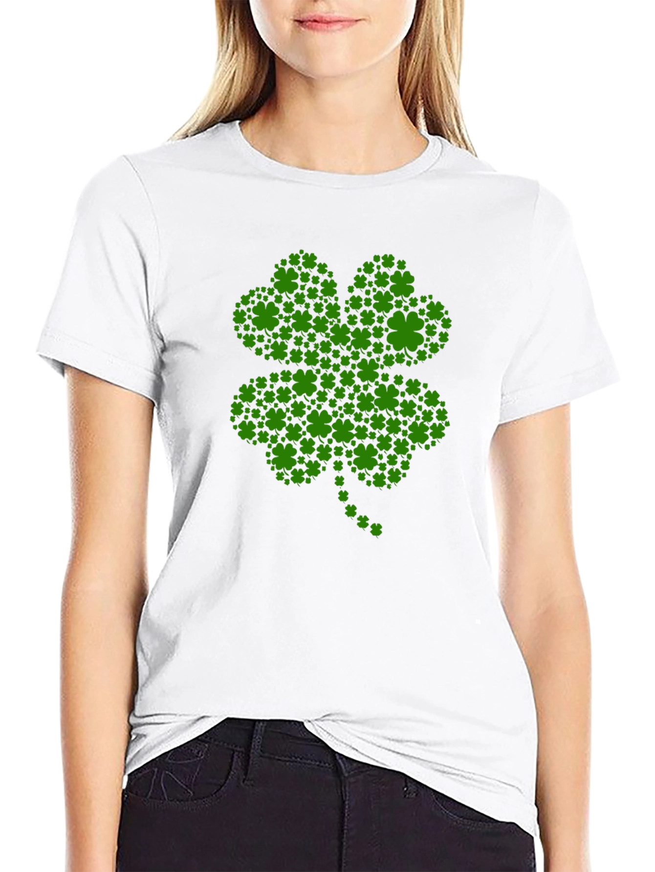 St. Patricks Day Clover Graphic Tee - Black