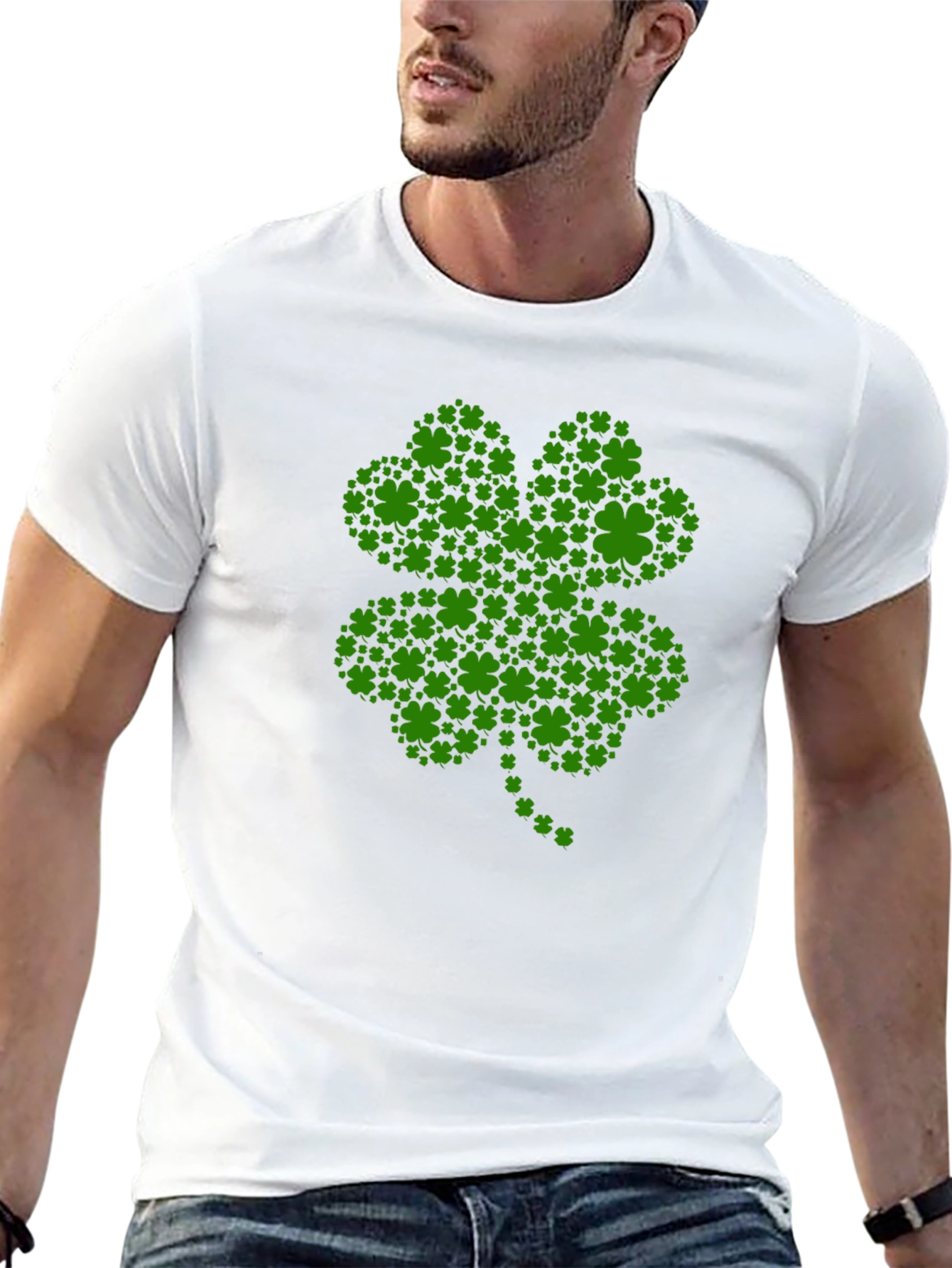St. Patricks Day Clover Graphic Tee - Black