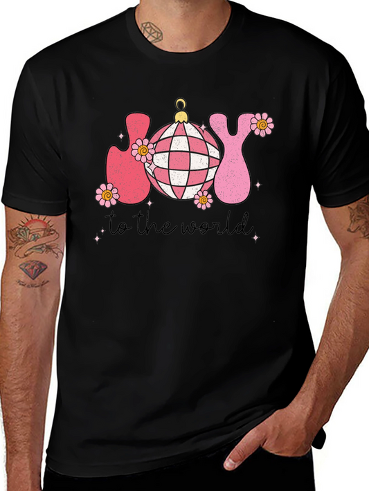 Joy to the World Graphic Tee - Festive Holiday Shirt
