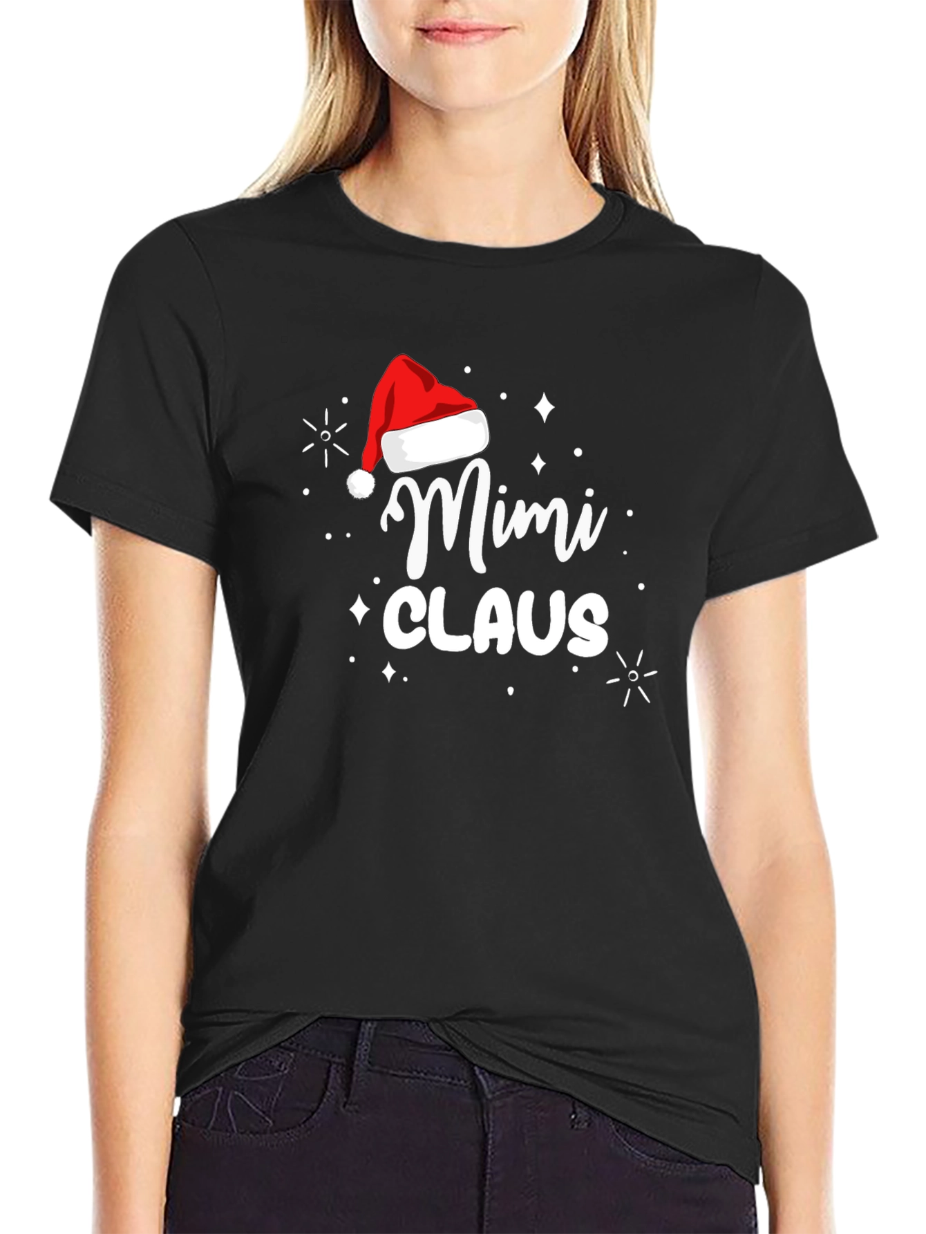 Mimi Claus Santa Hat Graphic Tee