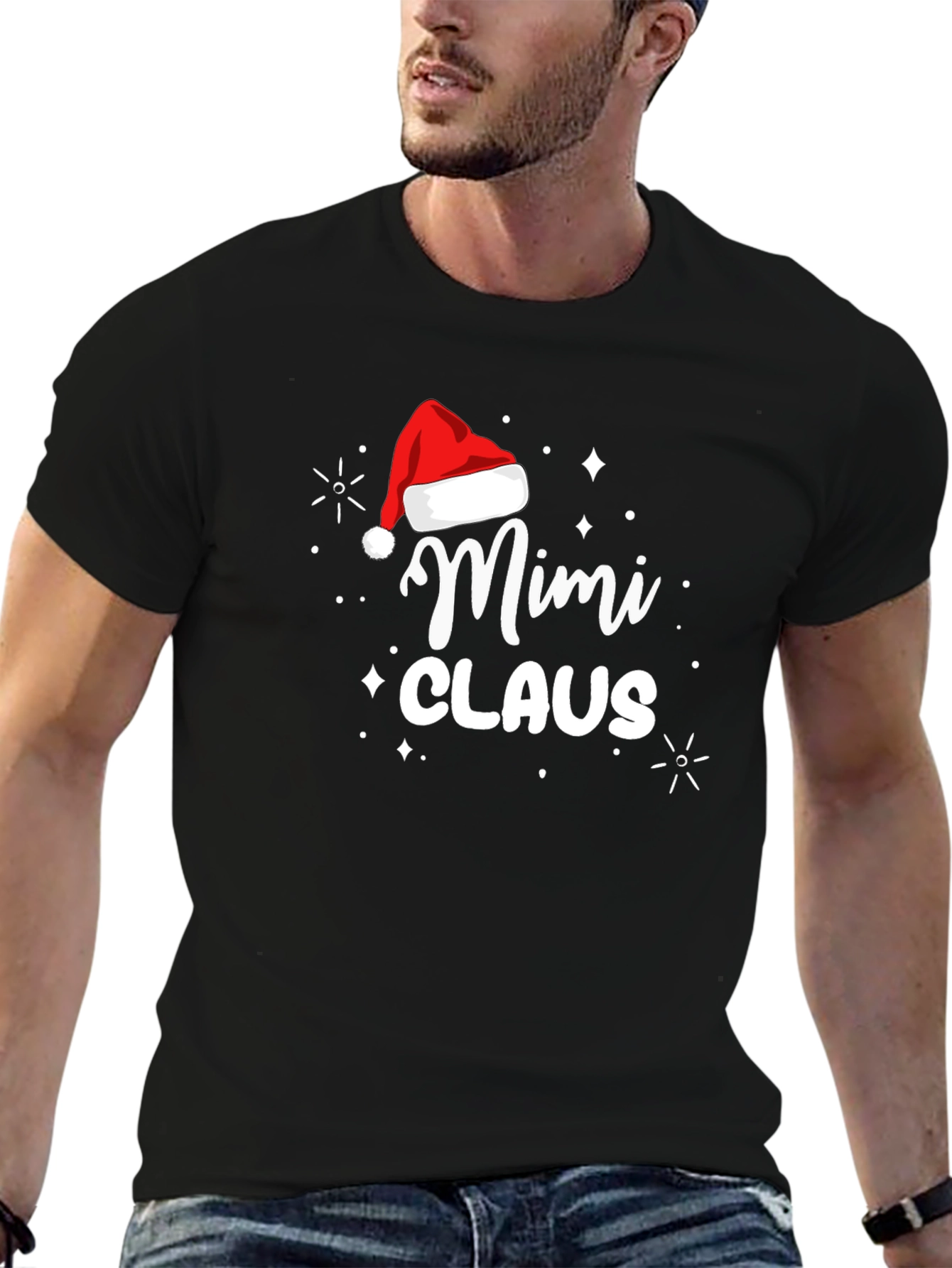 Mimi Claus Santa Hat Graphic Tee