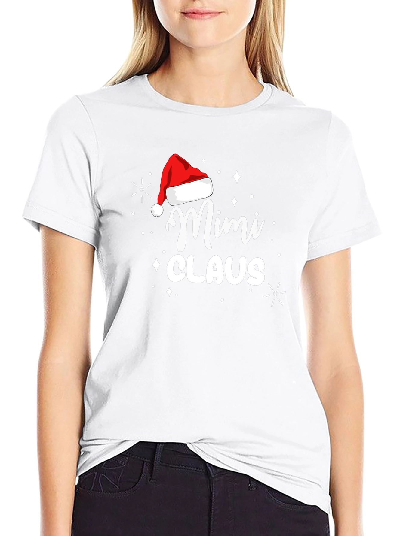Mimi Claus Santa Hat Graphic Tee