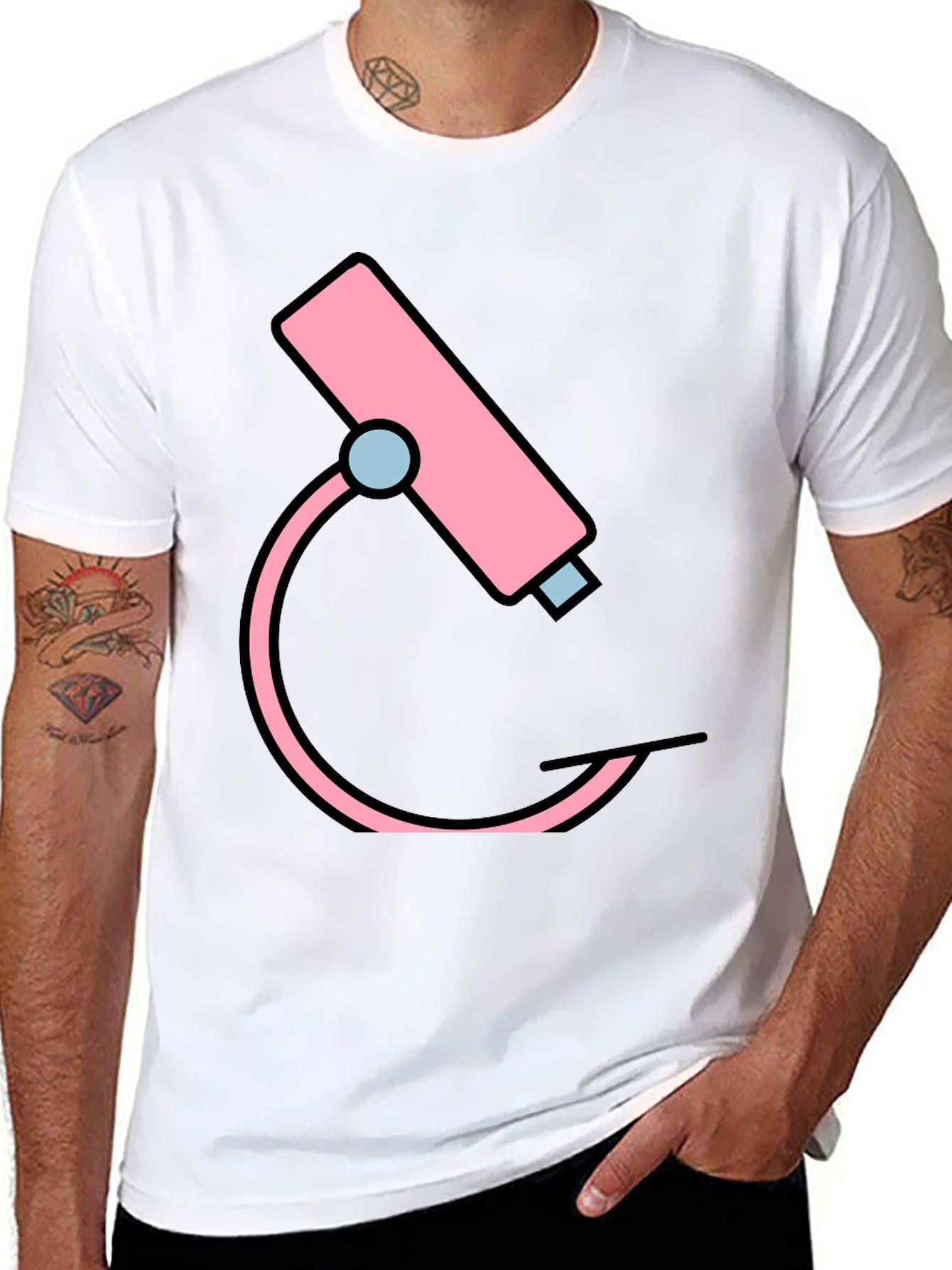 Pink Microscope Graphic Tee - Science Shirt