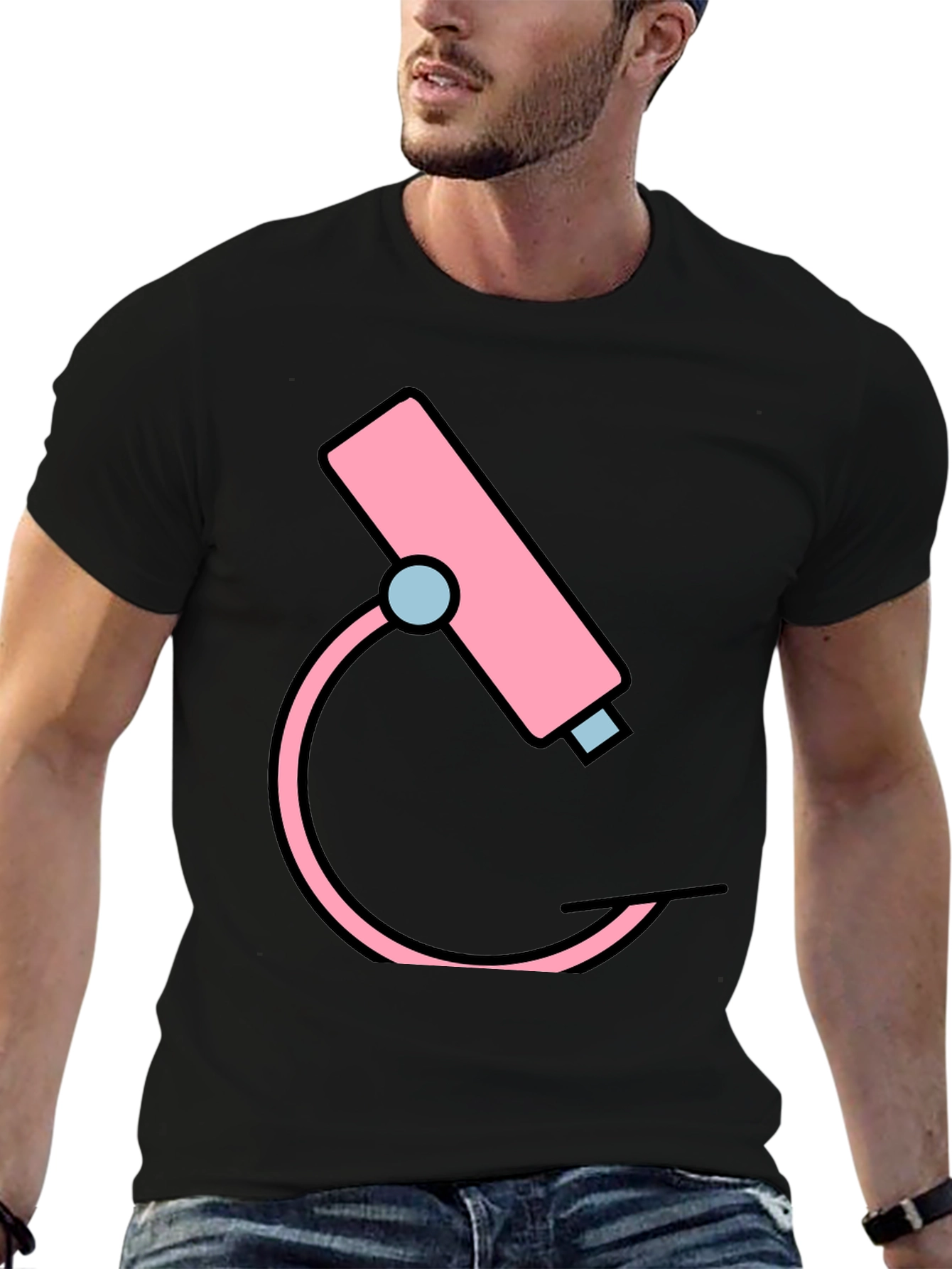 Pink Microscope Graphic Tee - Science Shirt