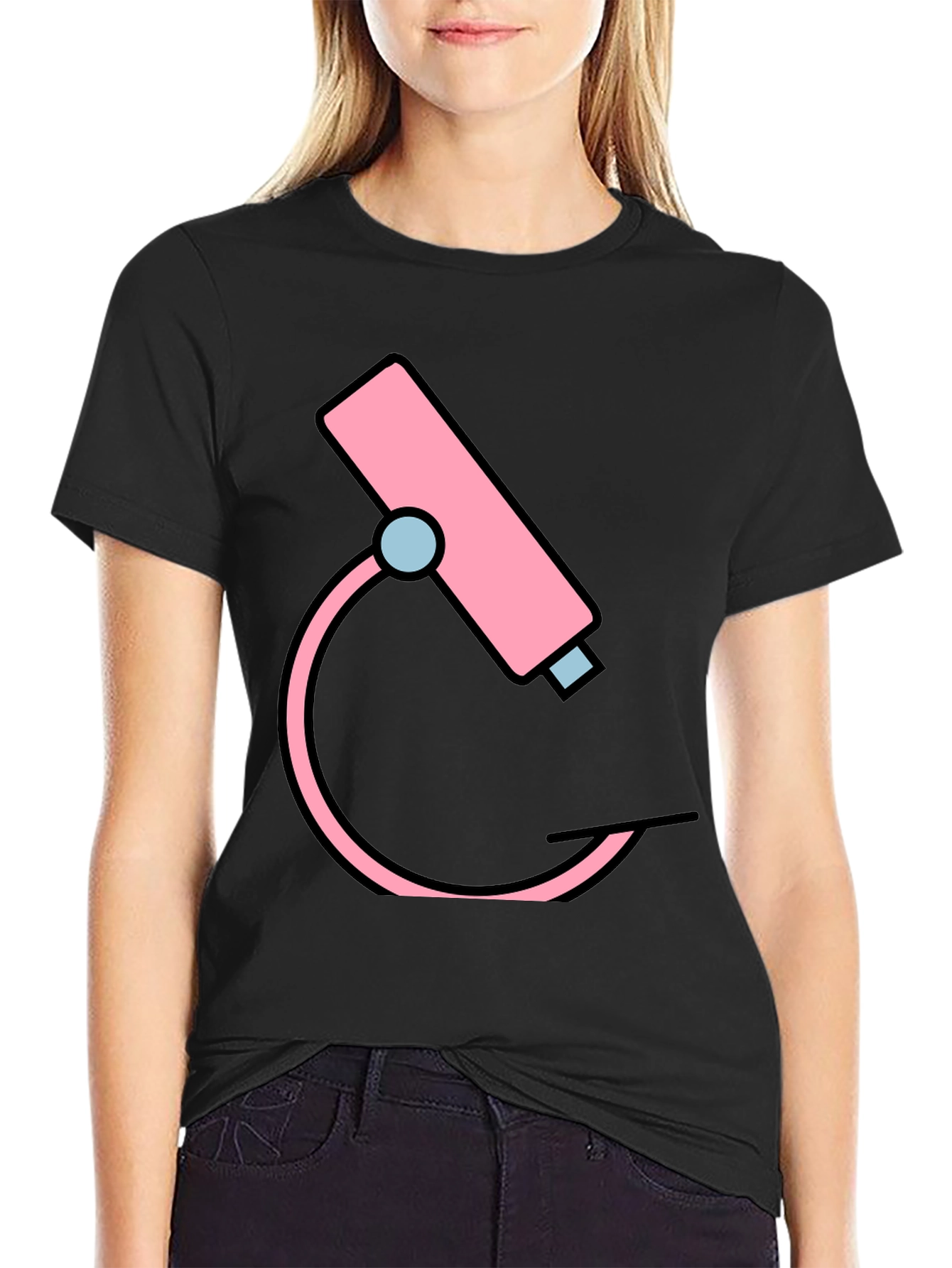 Pink Microscope Graphic Tee - Science Shirt