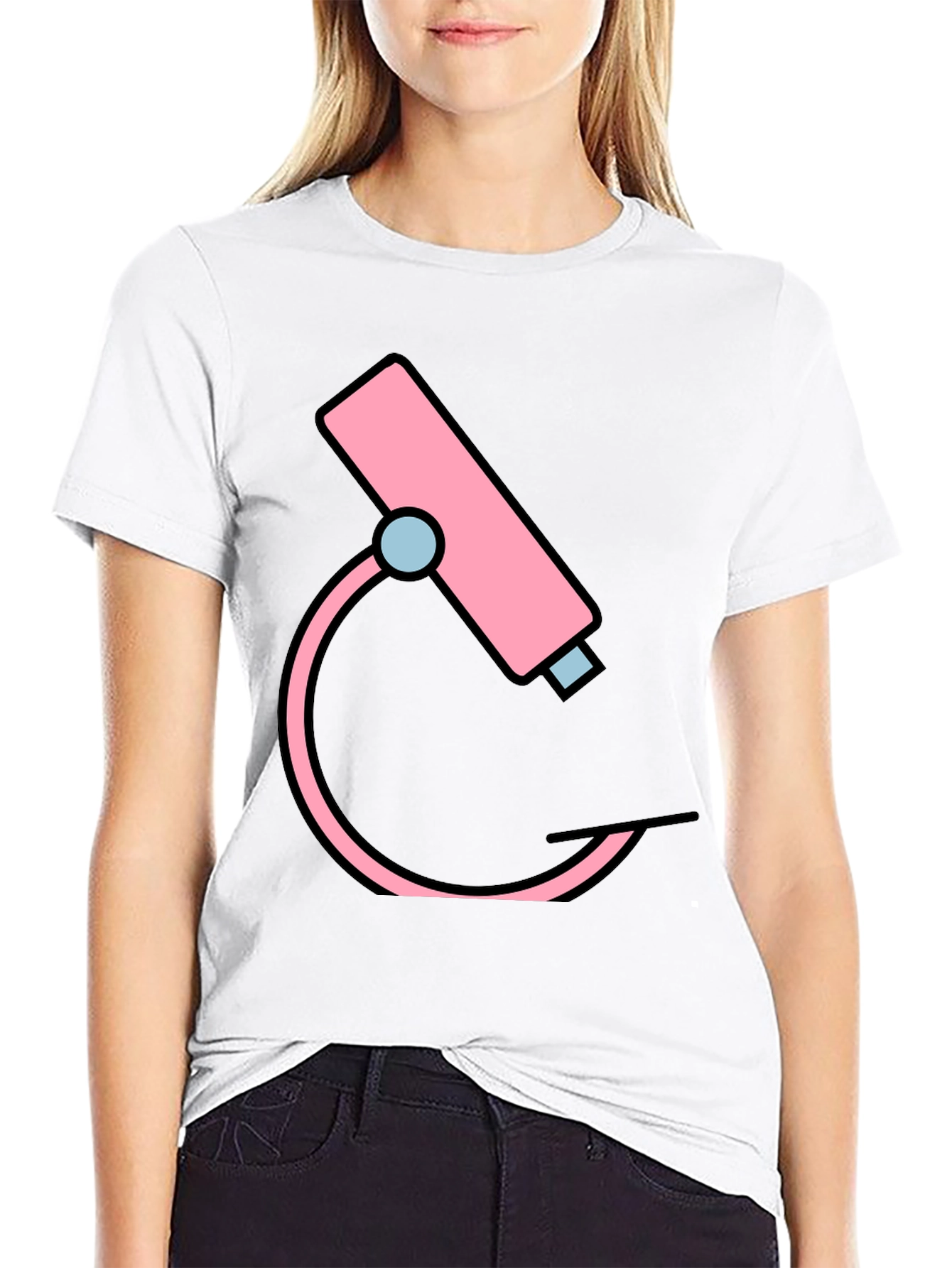 Pink Microscope Graphic Tee - Science Shirt