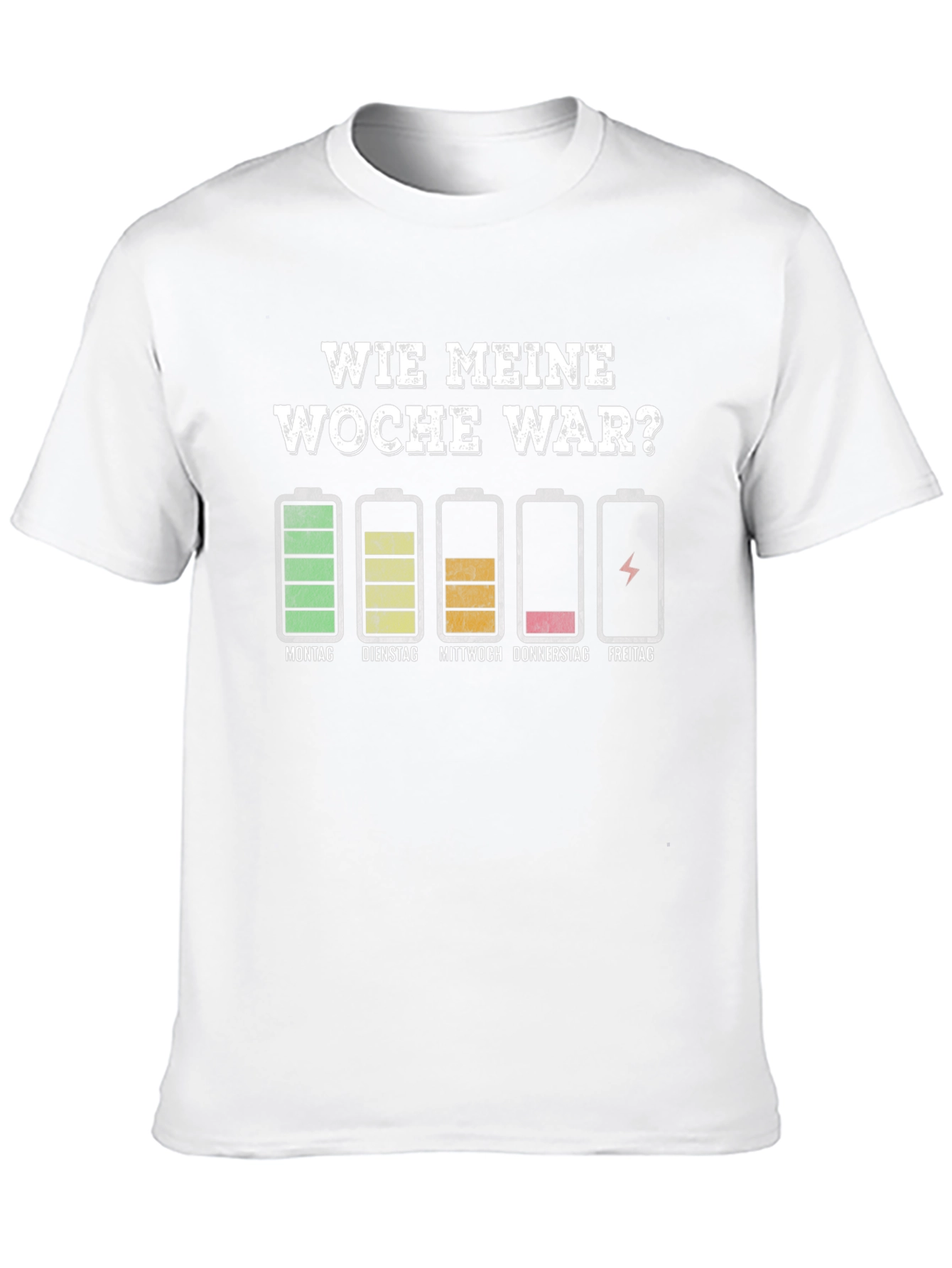 Funny Week Battery T-Shirt - German Humor Tee