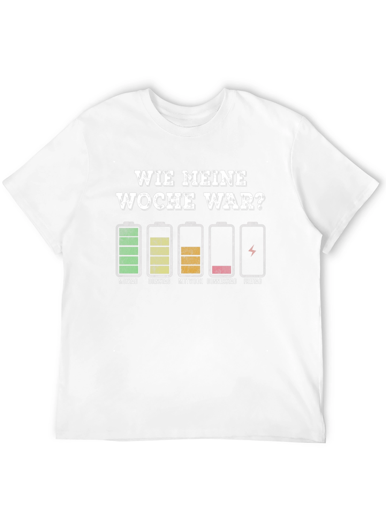 Funny Week Battery T-Shirt - German Humor Tee