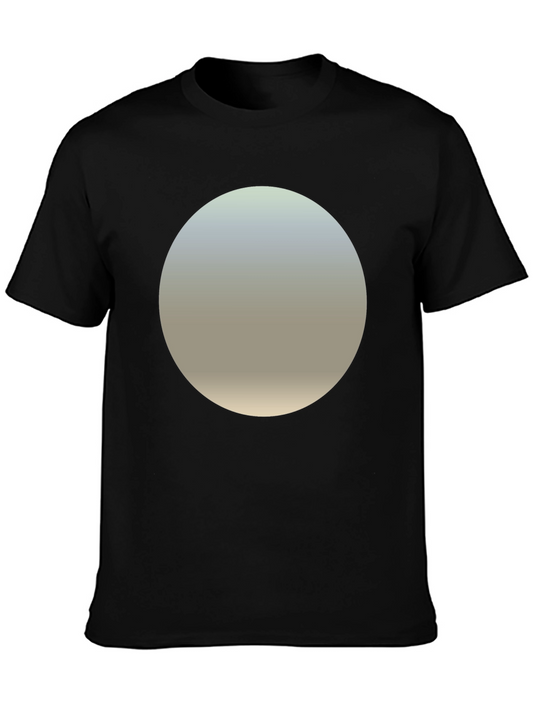 Minimalist Black T-Shirt with Gradient Circle Design