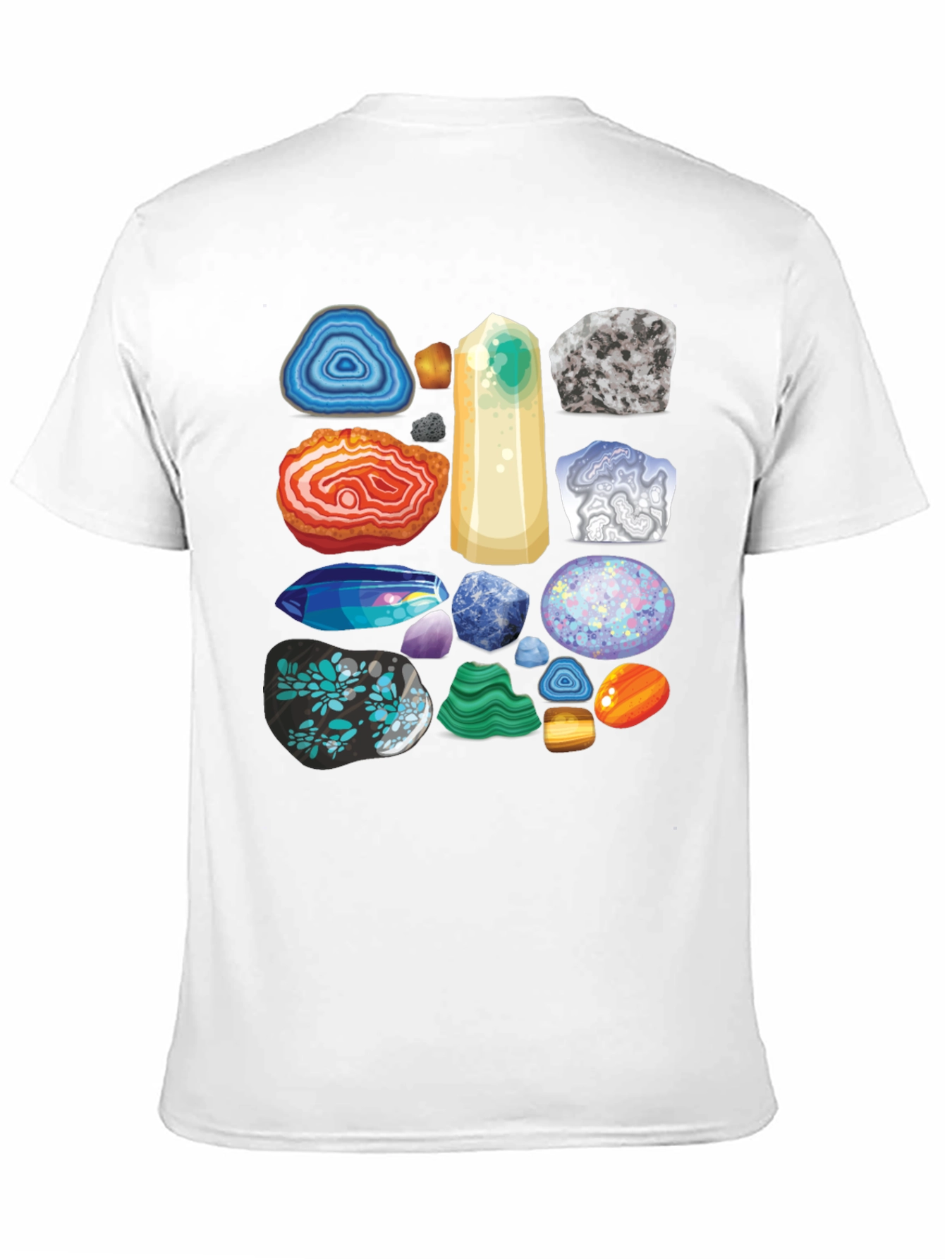 Gemstone Pattern T-Shirt - Mineral Rock Collection Tee