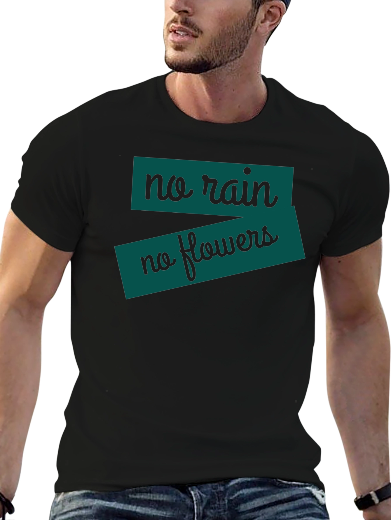 No Rain No Flowers T-Shirt - Black
