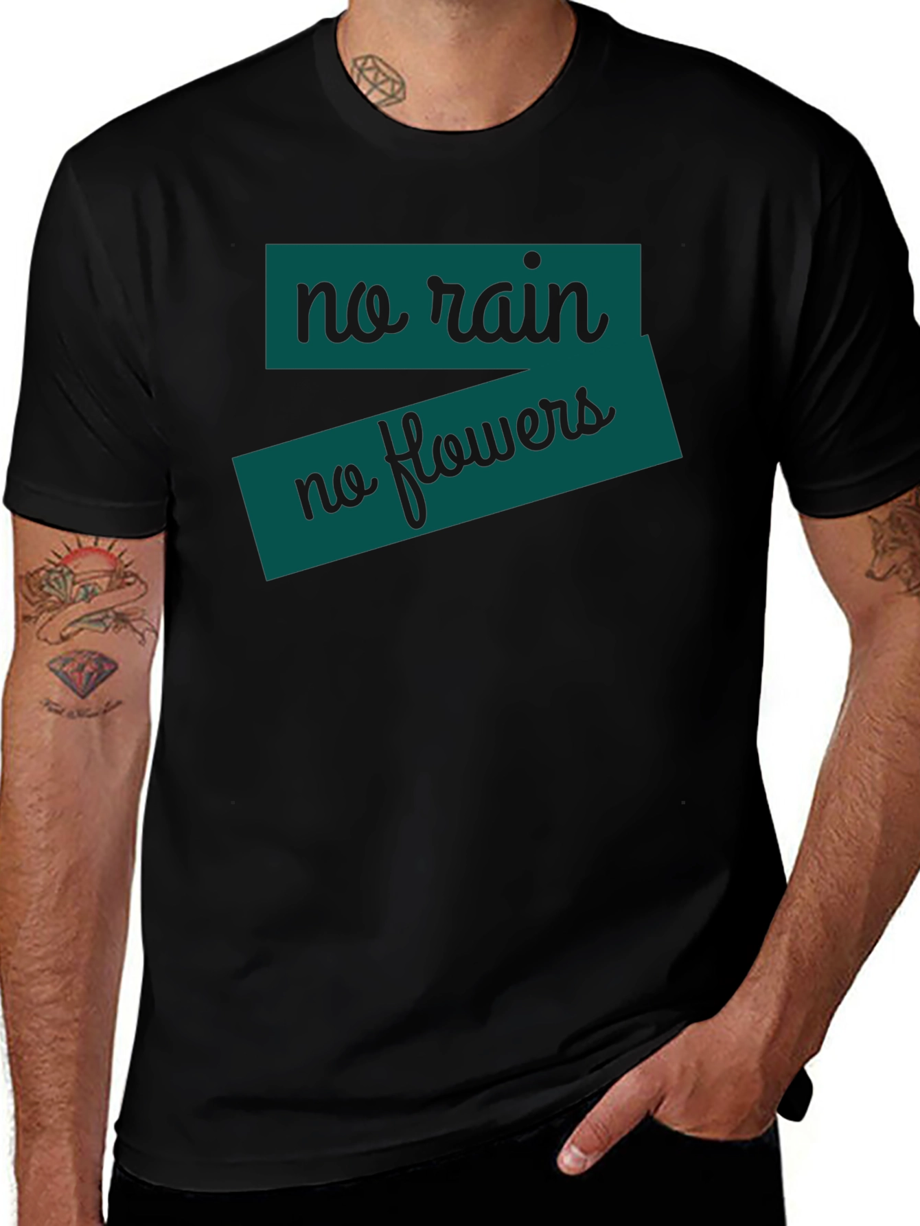 No Rain No Flowers T-Shirt - Black