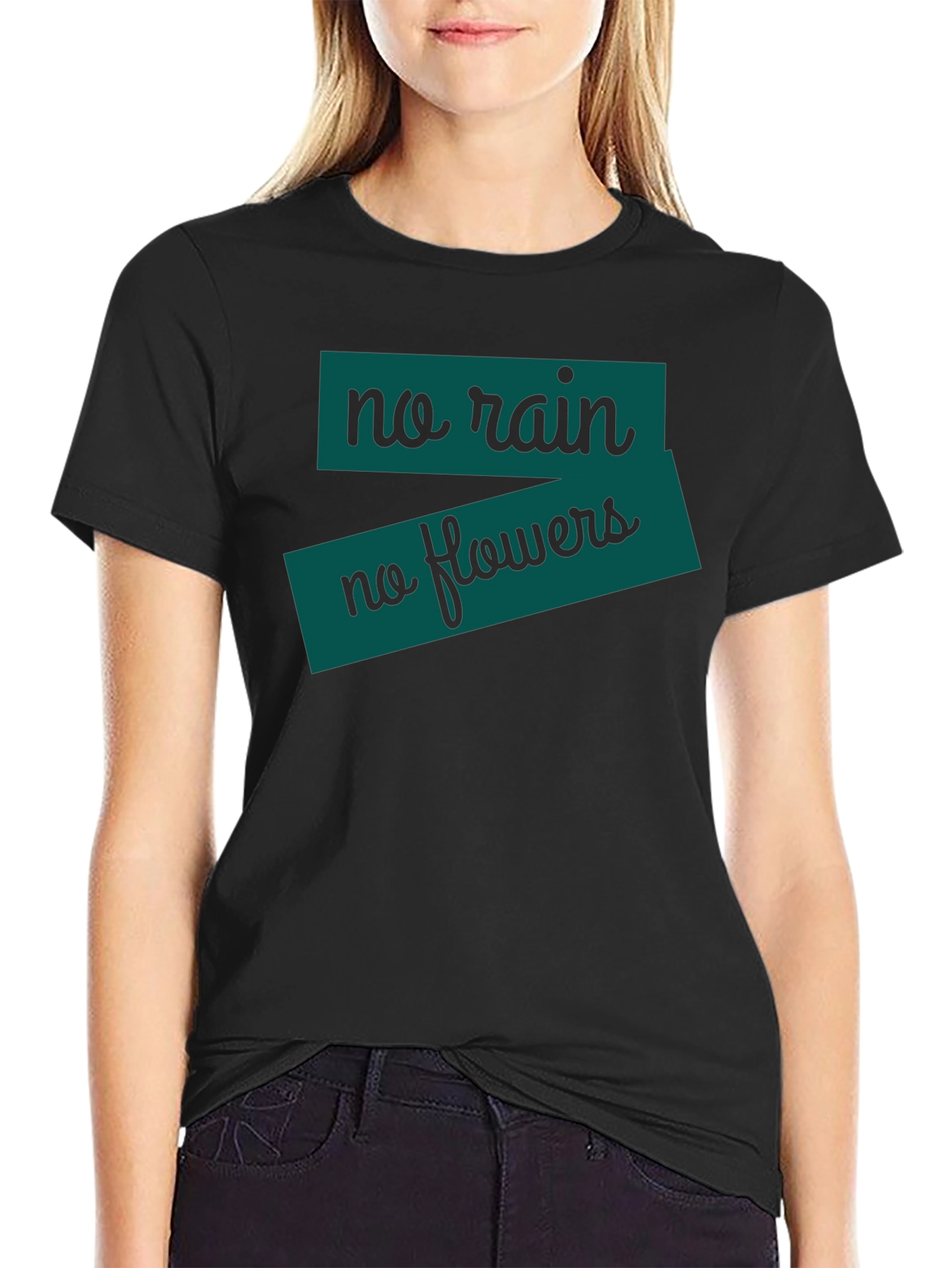 No Rain No Flowers T-Shirt - Black