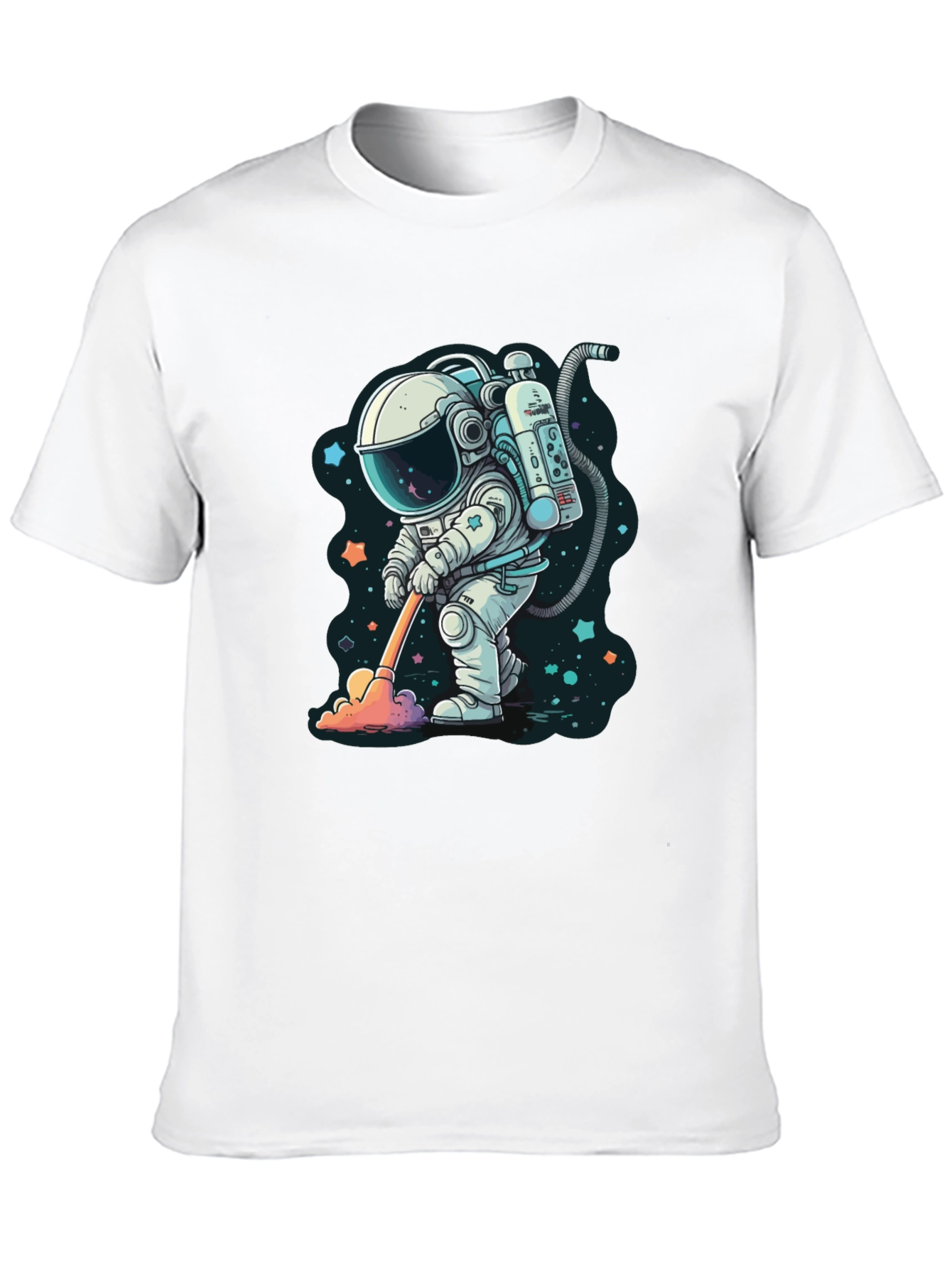 Astronaut Sweeping Stars Graphic Tee