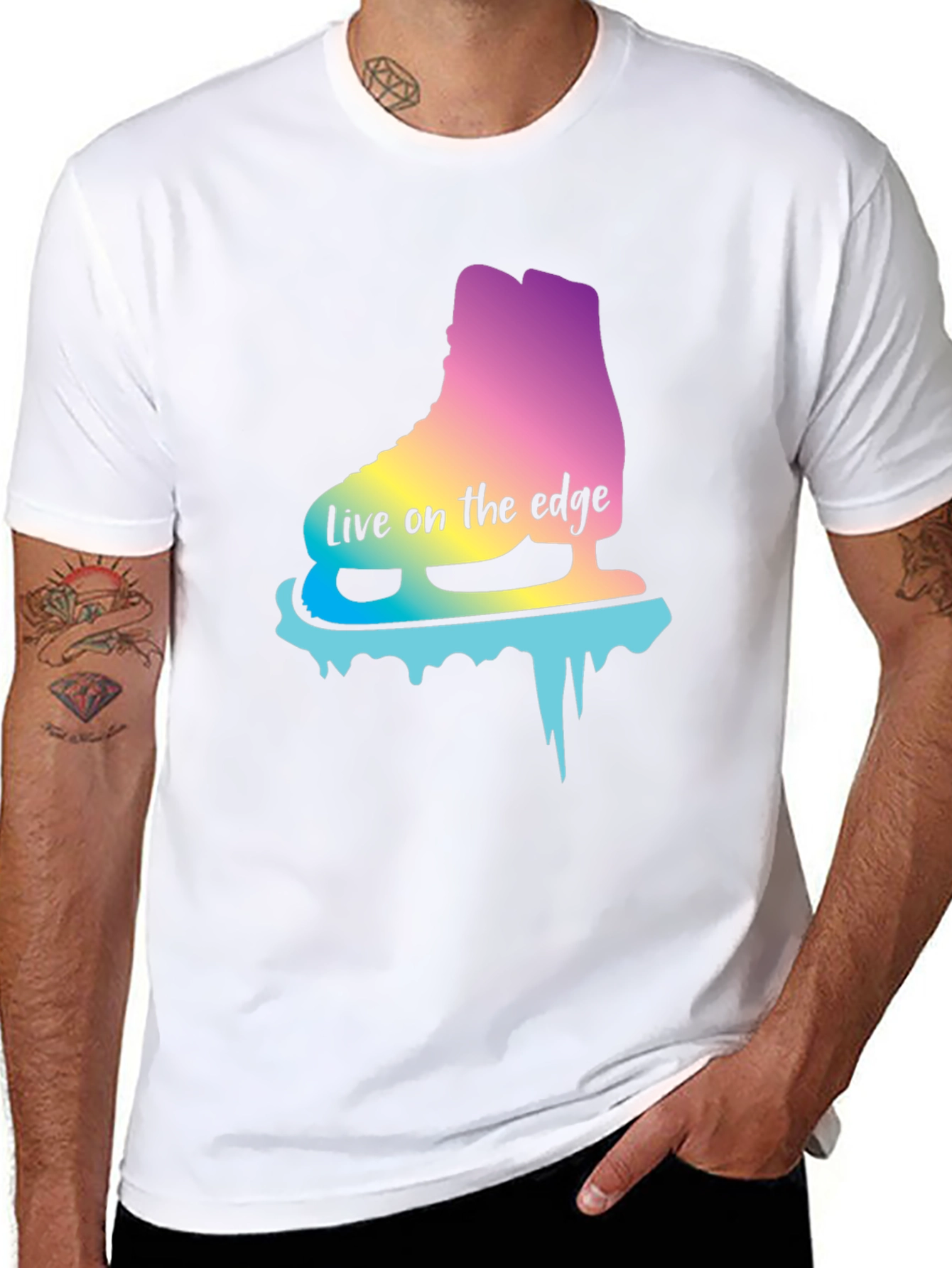 Live On the Edge Ice Skate Graphic Tee