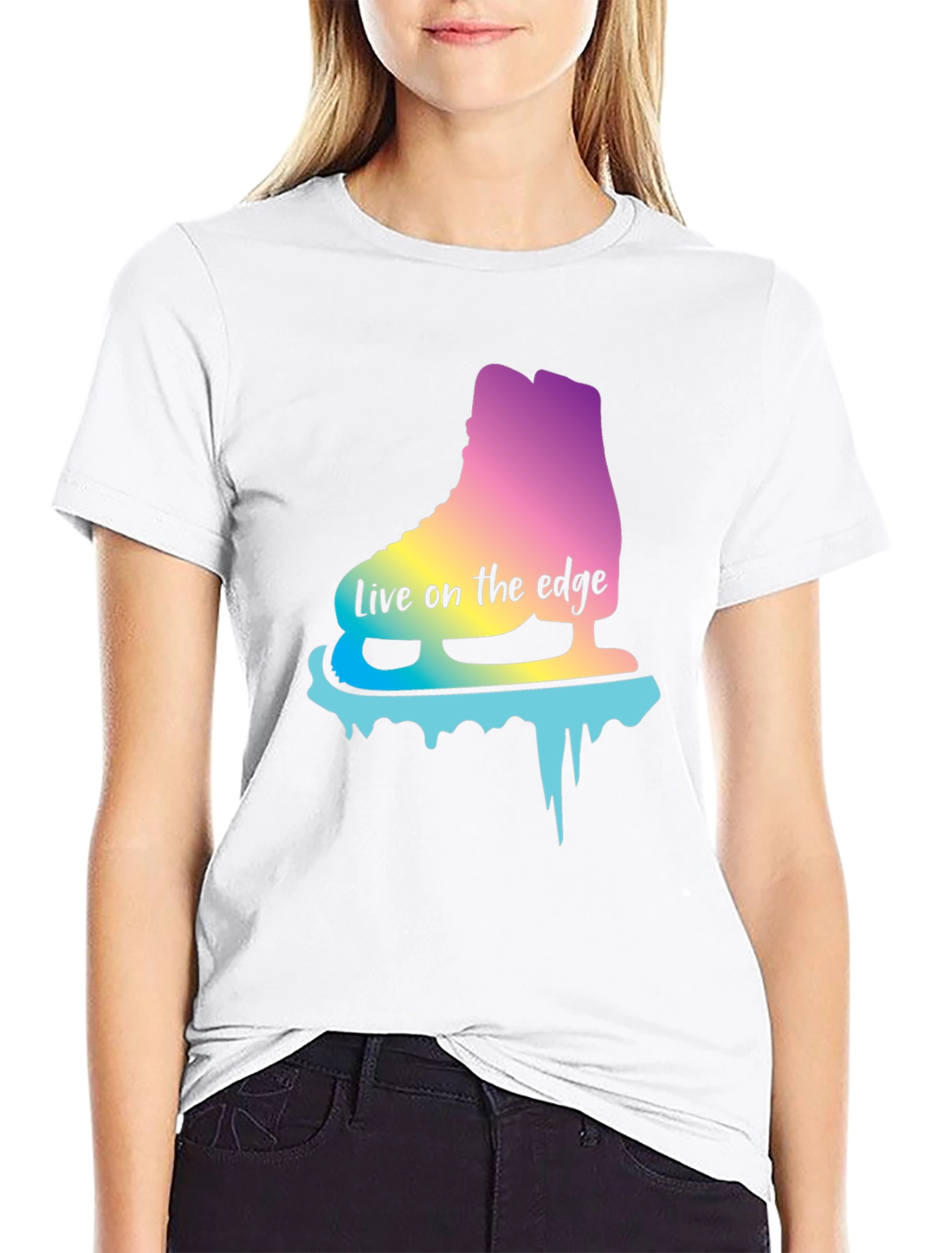 Live On the Edge Ice Skate Graphic Tee