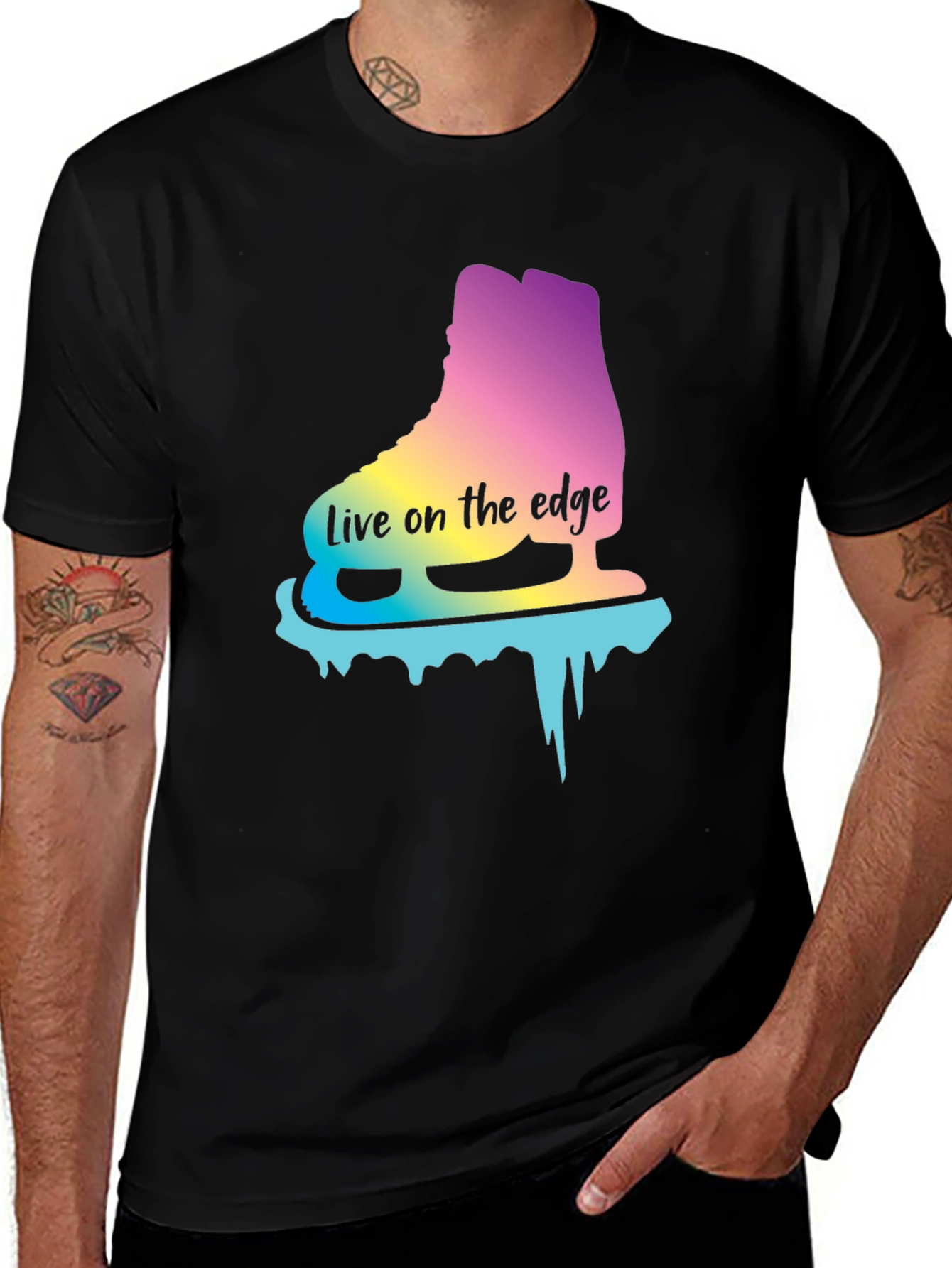 Live On the Edge Ice Skate Graphic Tee