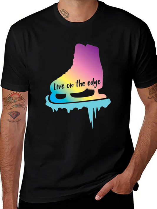Live On the Edge Ice Skate Graphic Tee