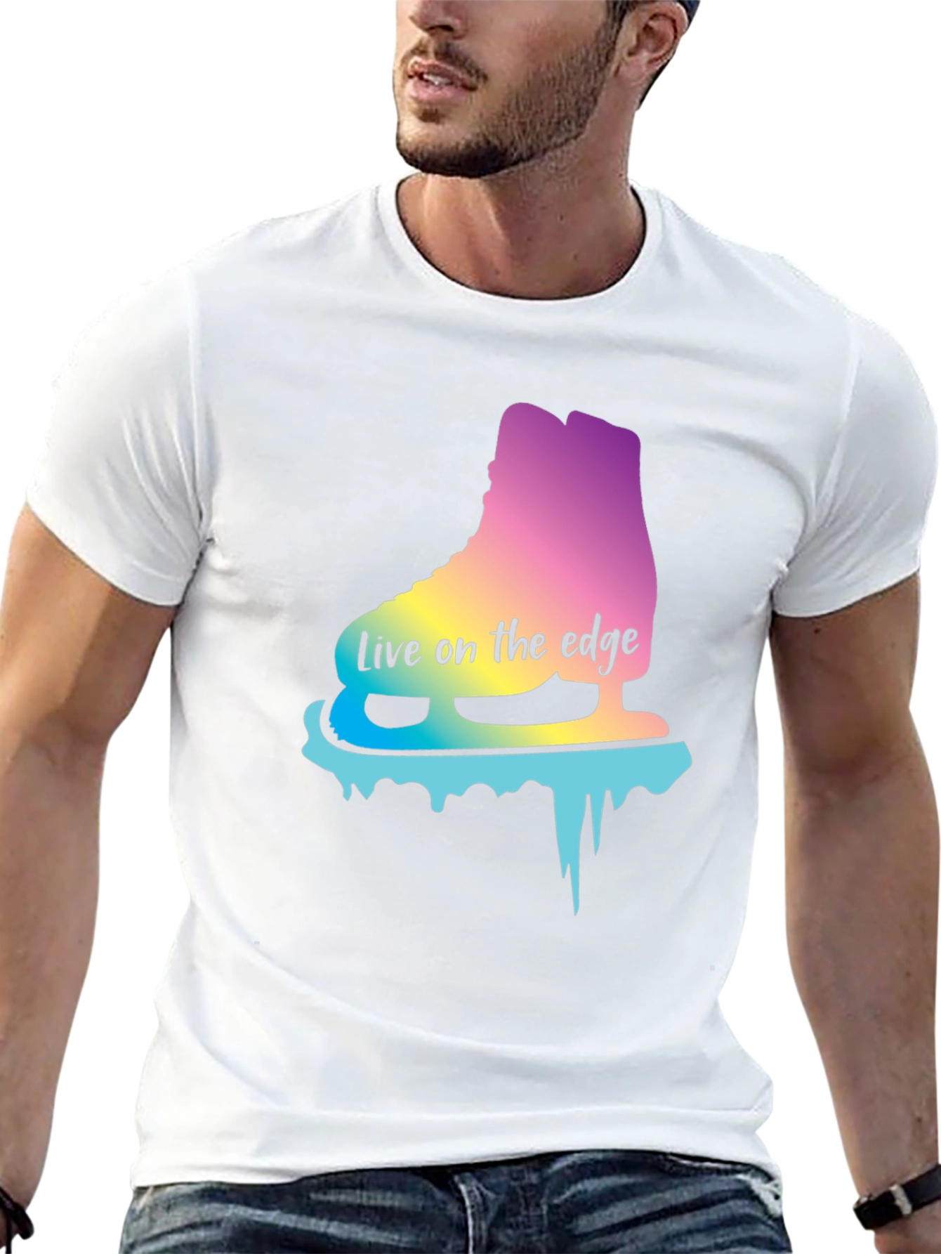 Live On the Edge Ice Skate Graphic Tee