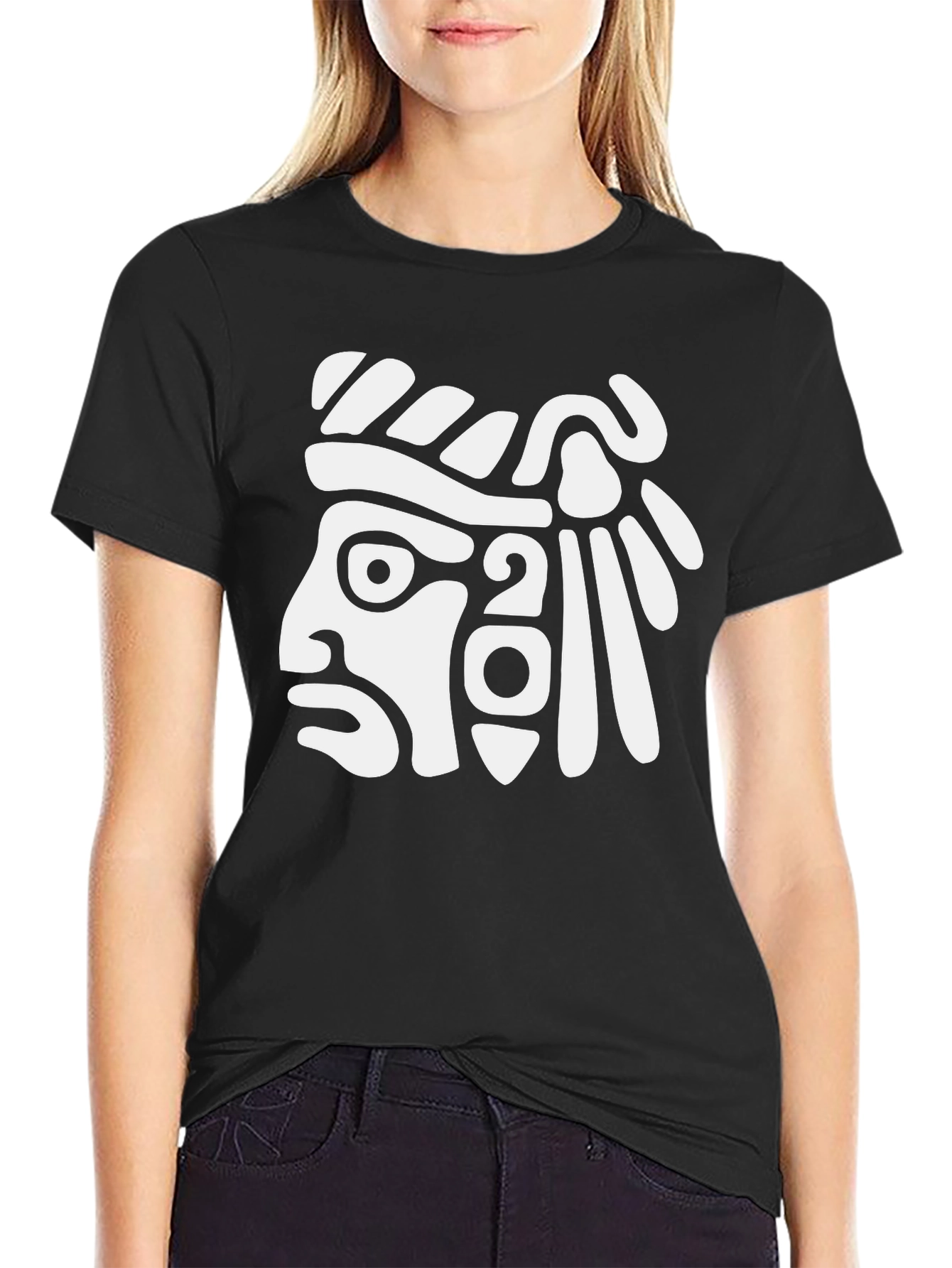 Aztec Warrior Graphic Tee - Black