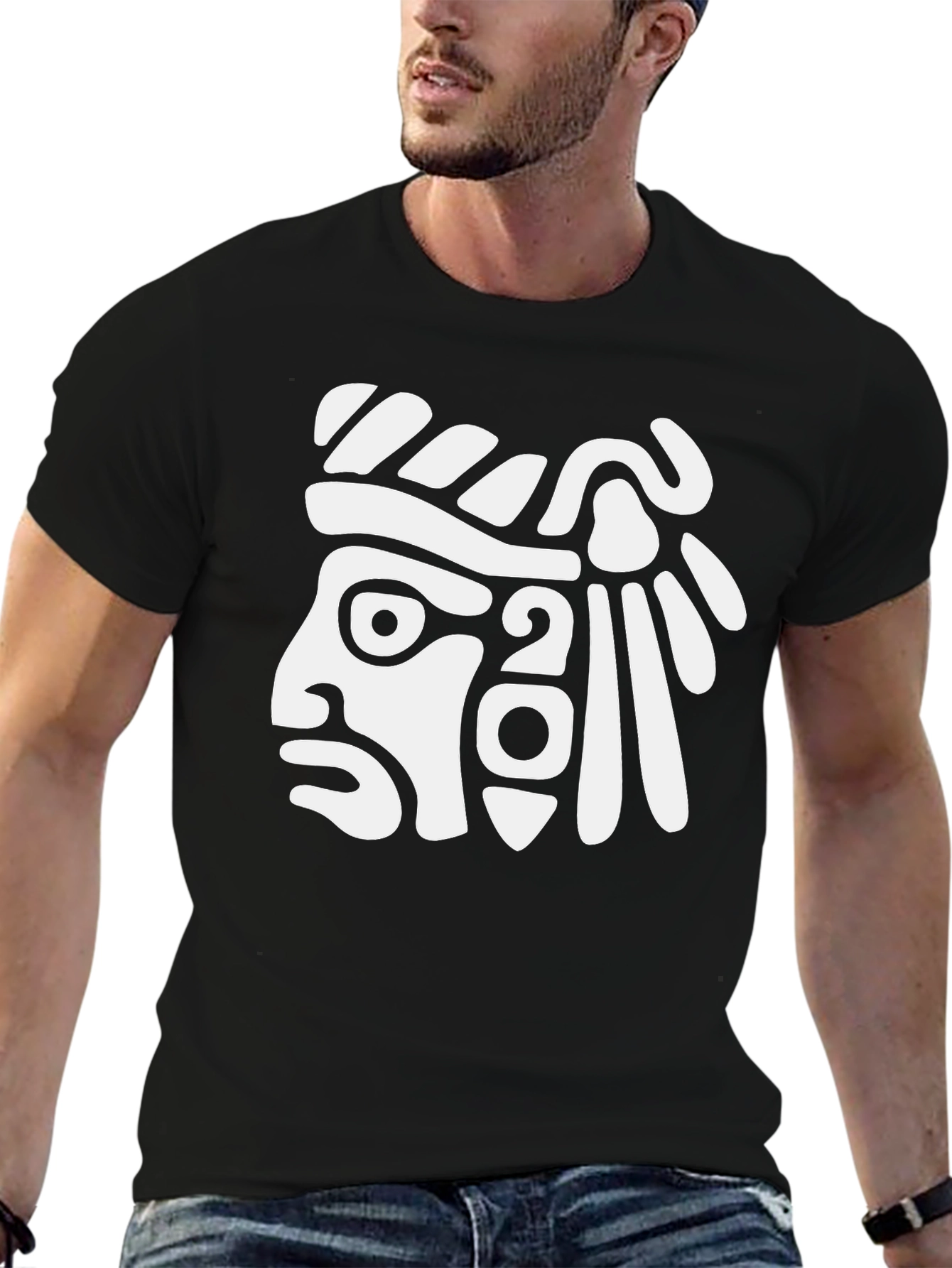 Aztec Warrior Graphic Tee - Black