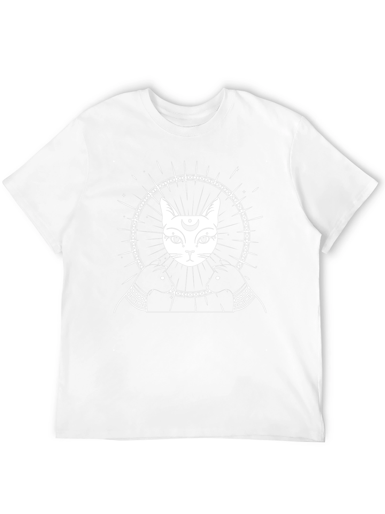 Mystic Cat Graphic Tee - Black Cotton Shirt
