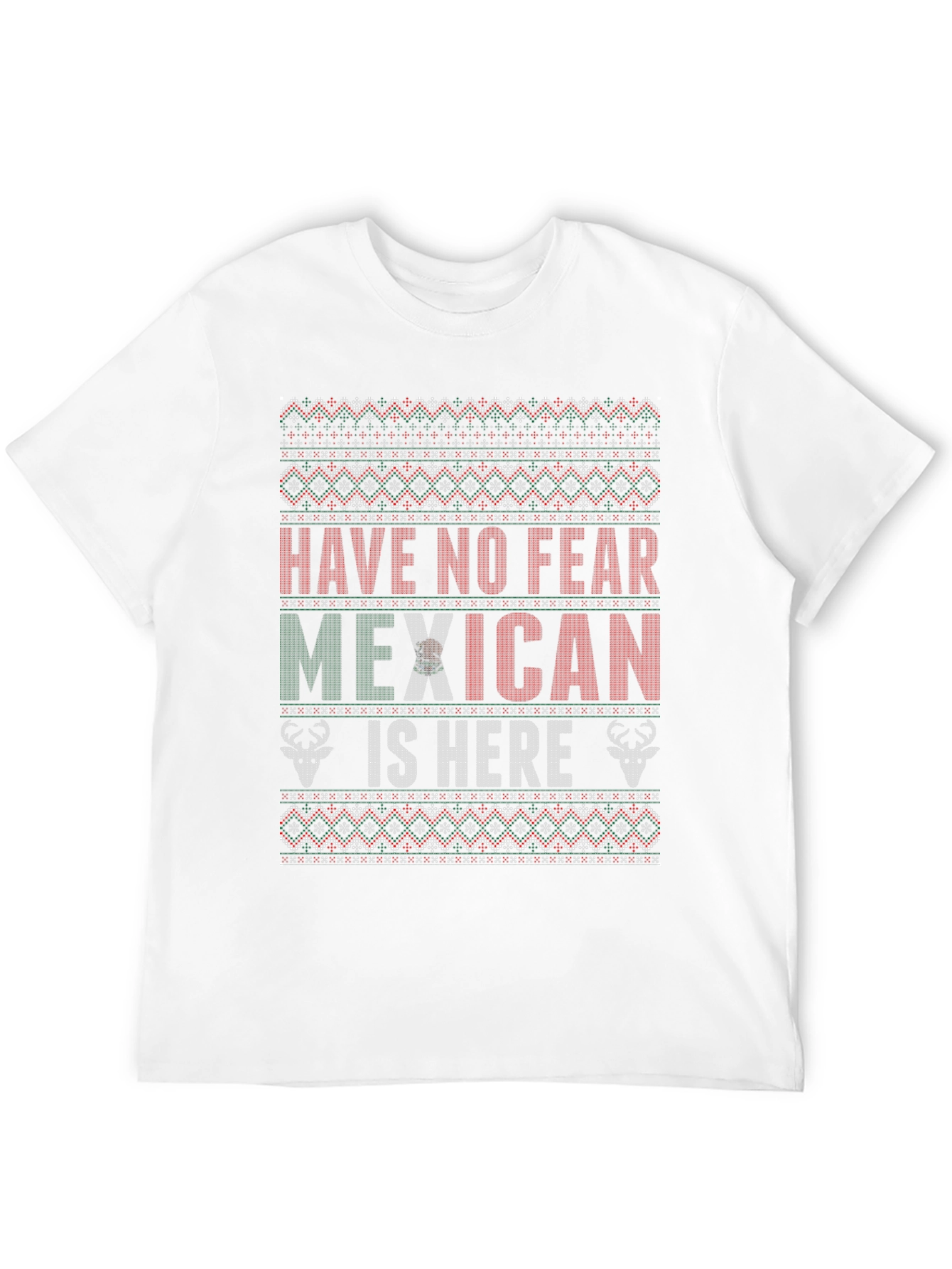 Festive Mexican Christmas Ugly Sweater Style T-Shirt