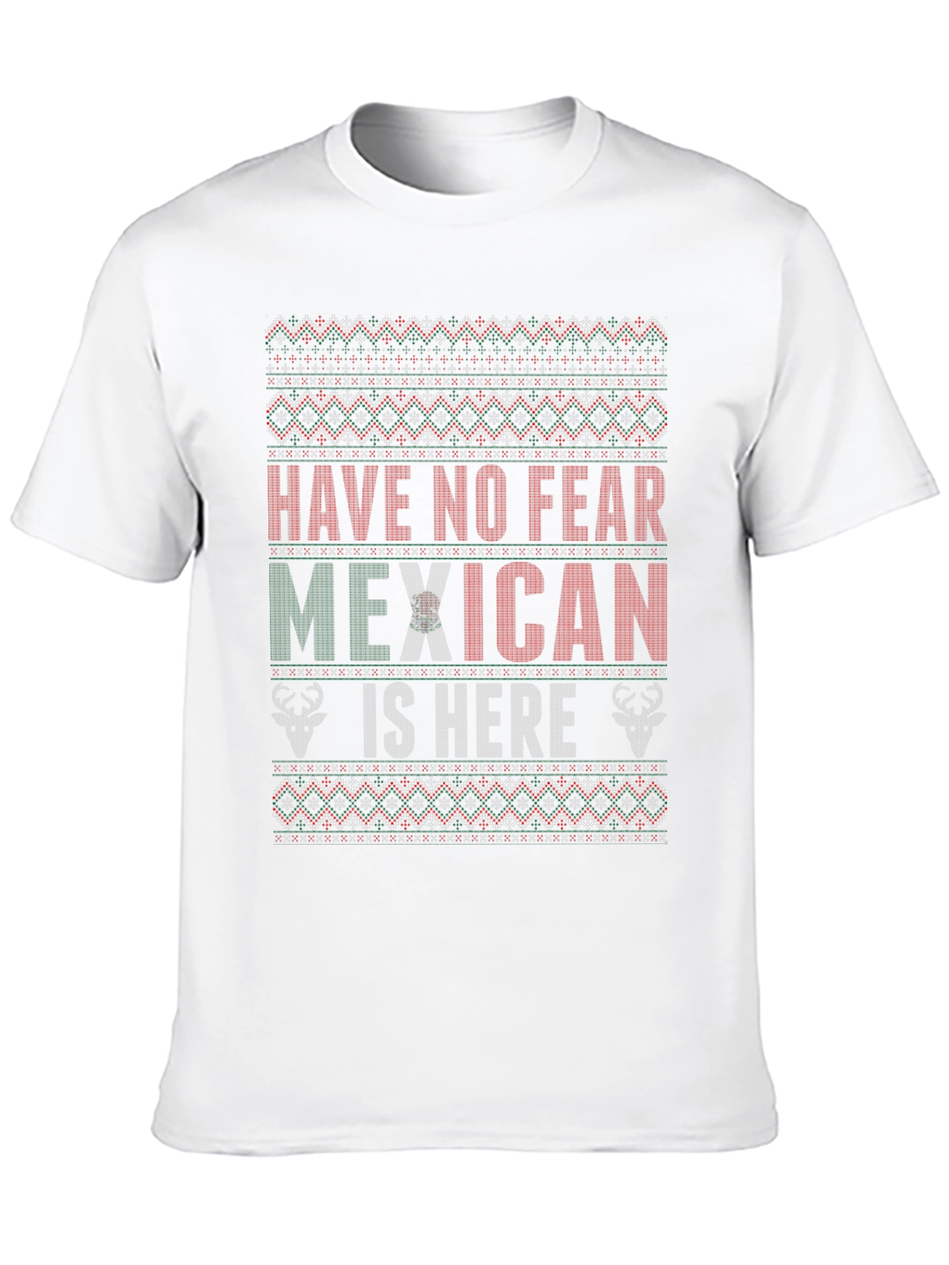 Festive Mexican Christmas Ugly Sweater Style T-Shirt