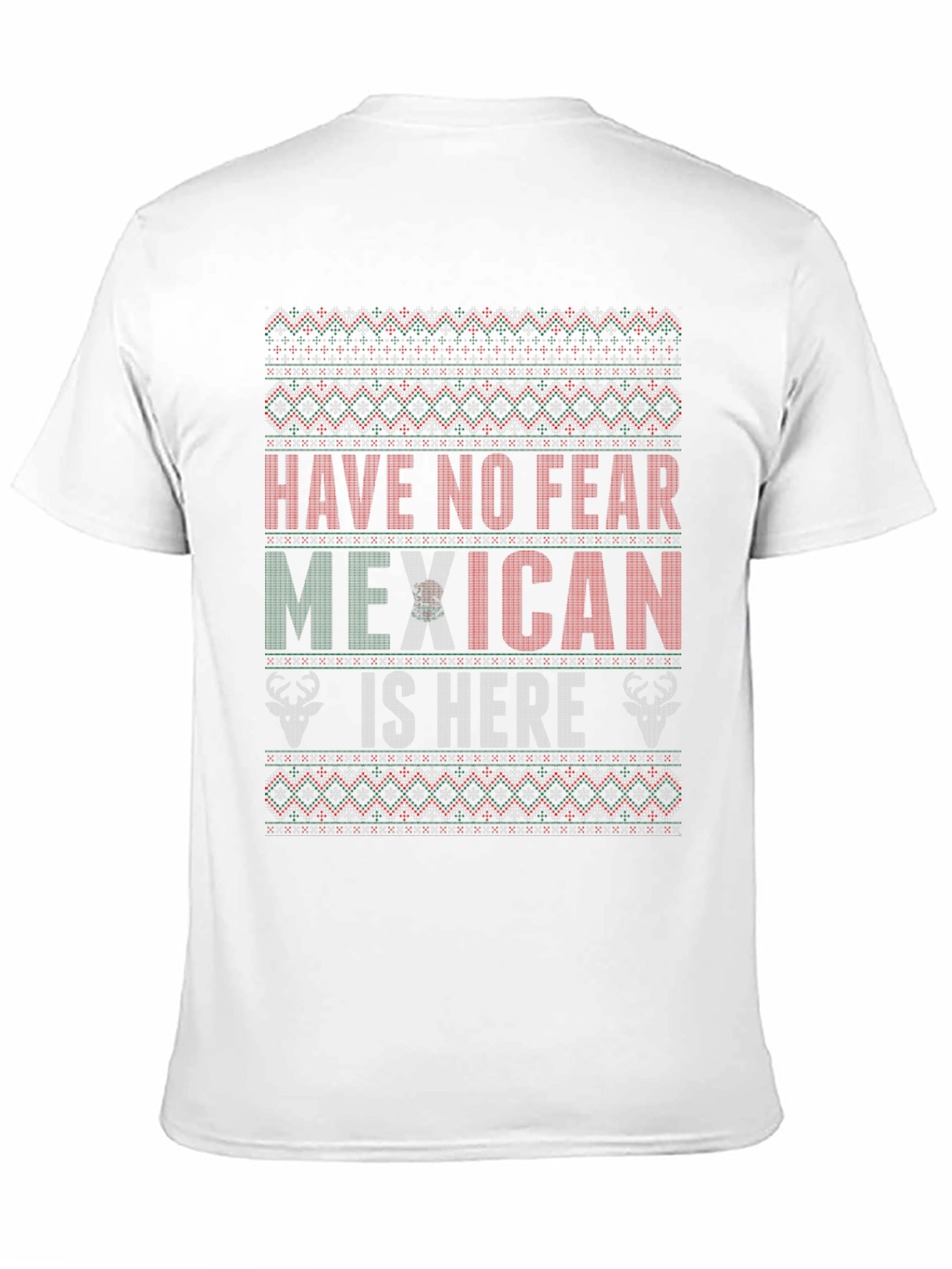 Festive Mexican Christmas Ugly Sweater Style T-Shirt