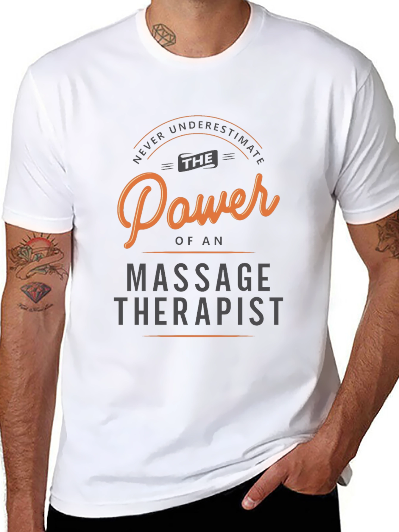 Massage Therapist Power T-Shirt - Black Cotton