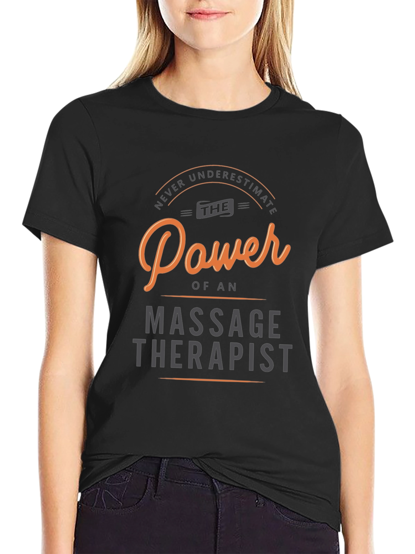 Massage Therapist Power T-Shirt - Black Cotton