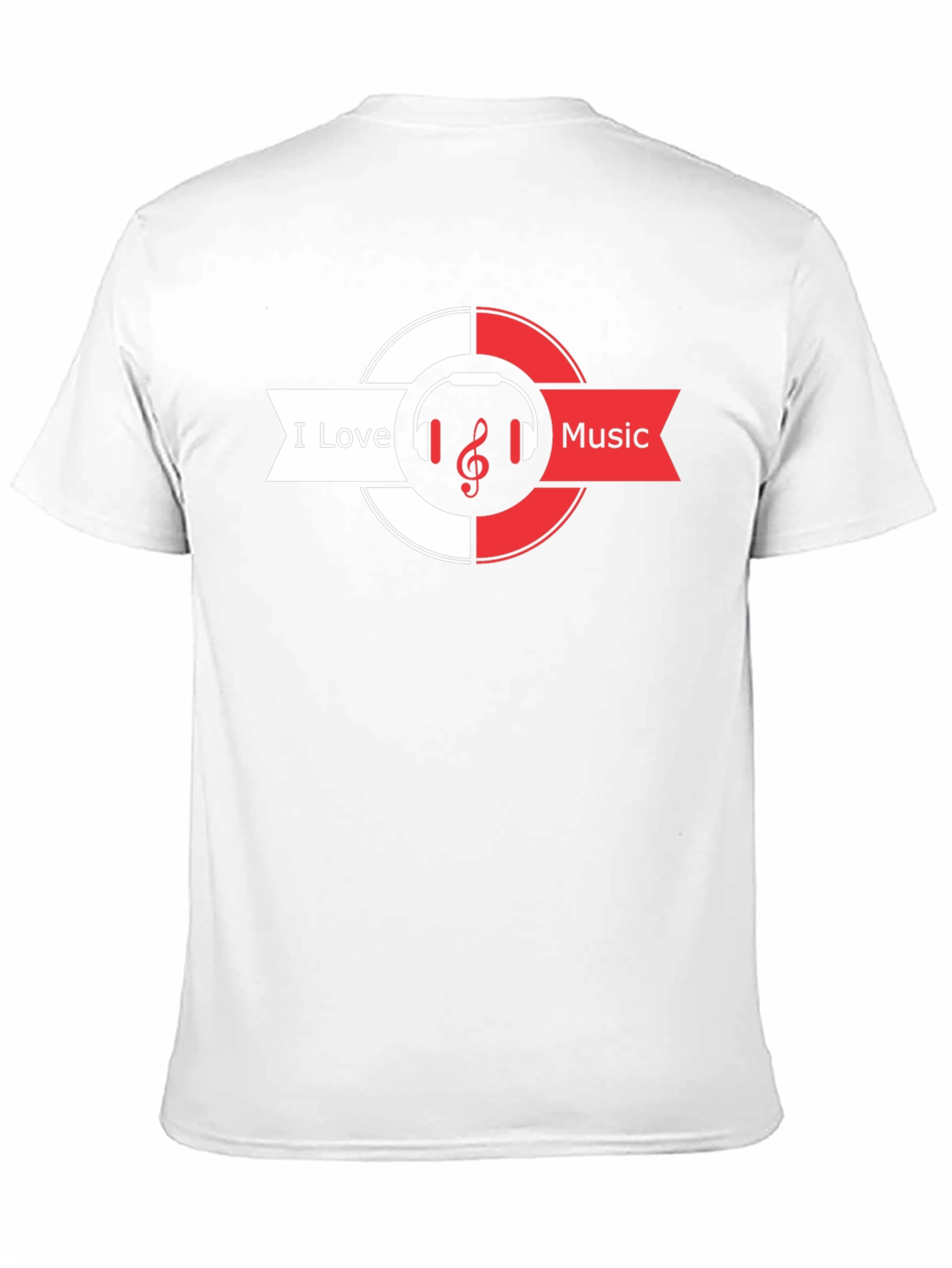 I Love Music Black T-Shirt Headphones & Treble Clef