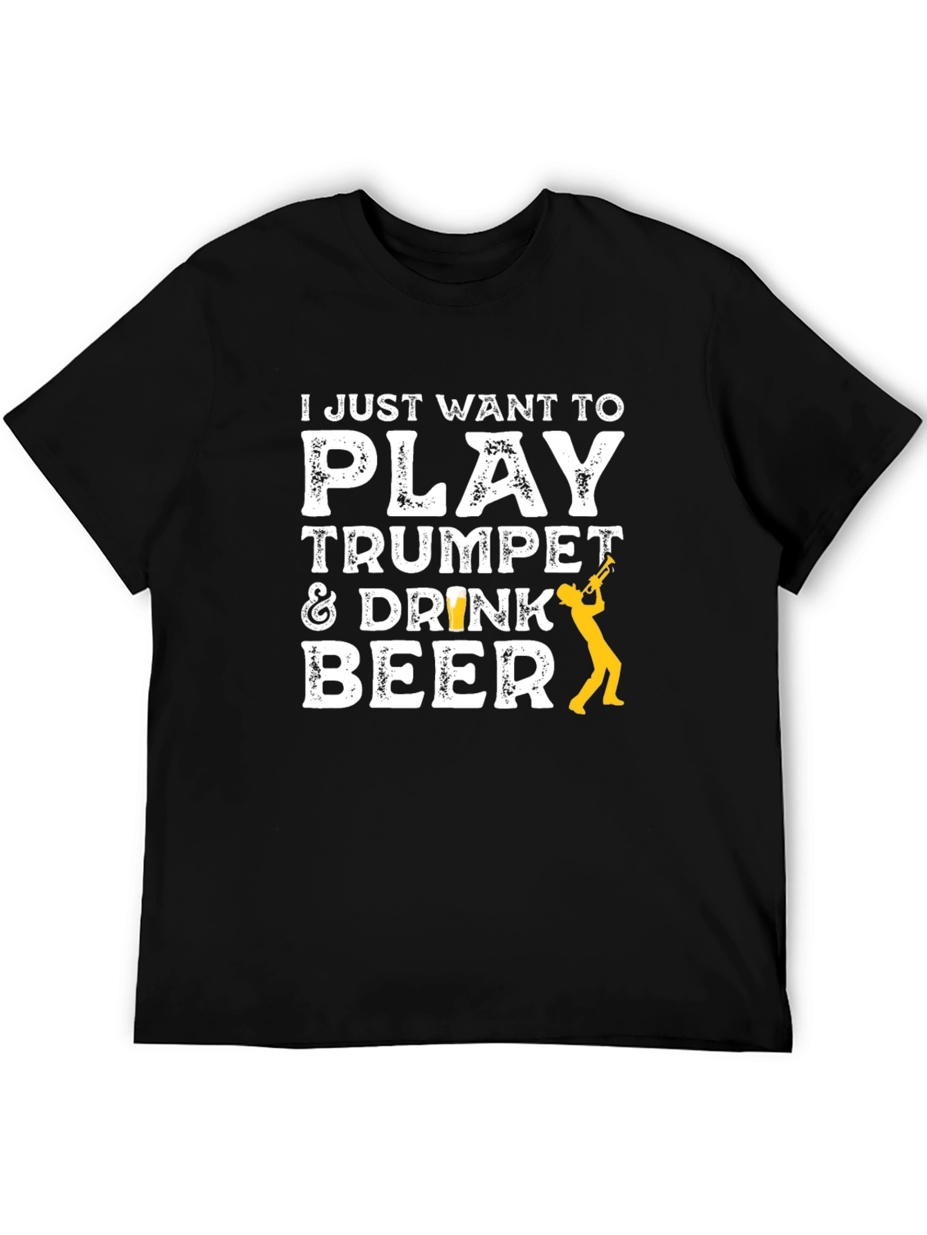 Play Trumpet & Drink Beer Black T-Shirt
