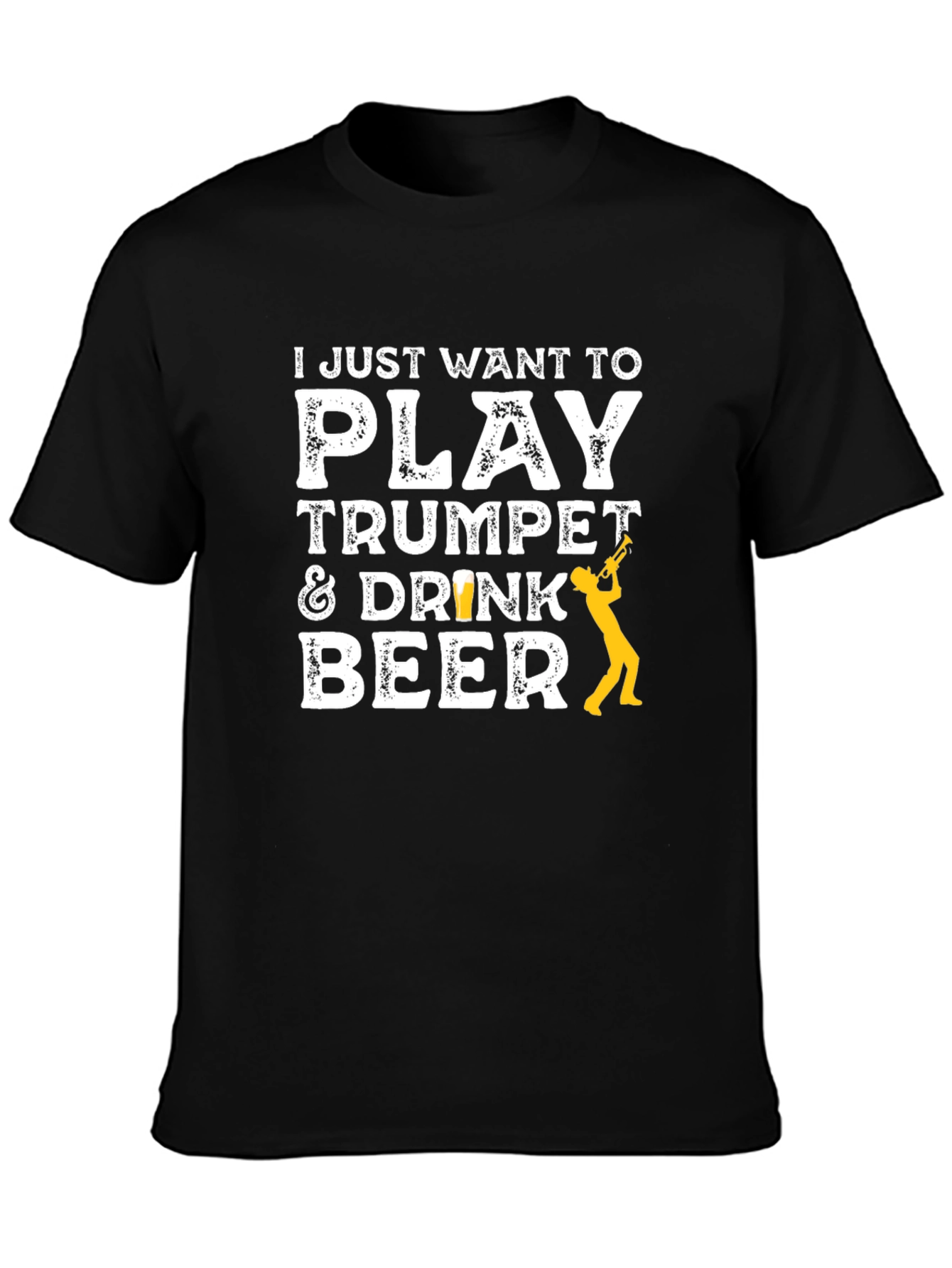 Play Trumpet & Drink Beer Black T-Shirt