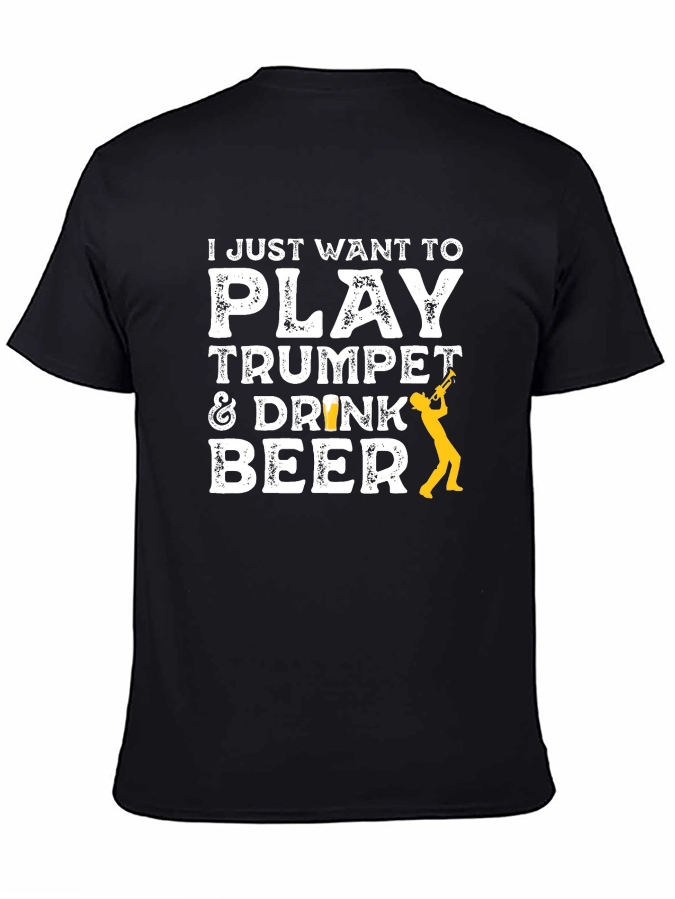 Play Trumpet & Drink Beer Black T-Shirt