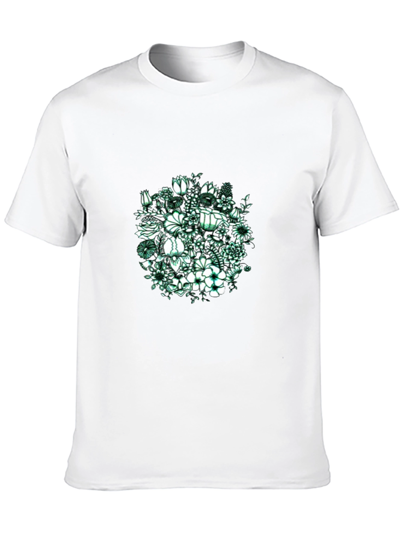 Floral Graphic Print Black T-Shirt