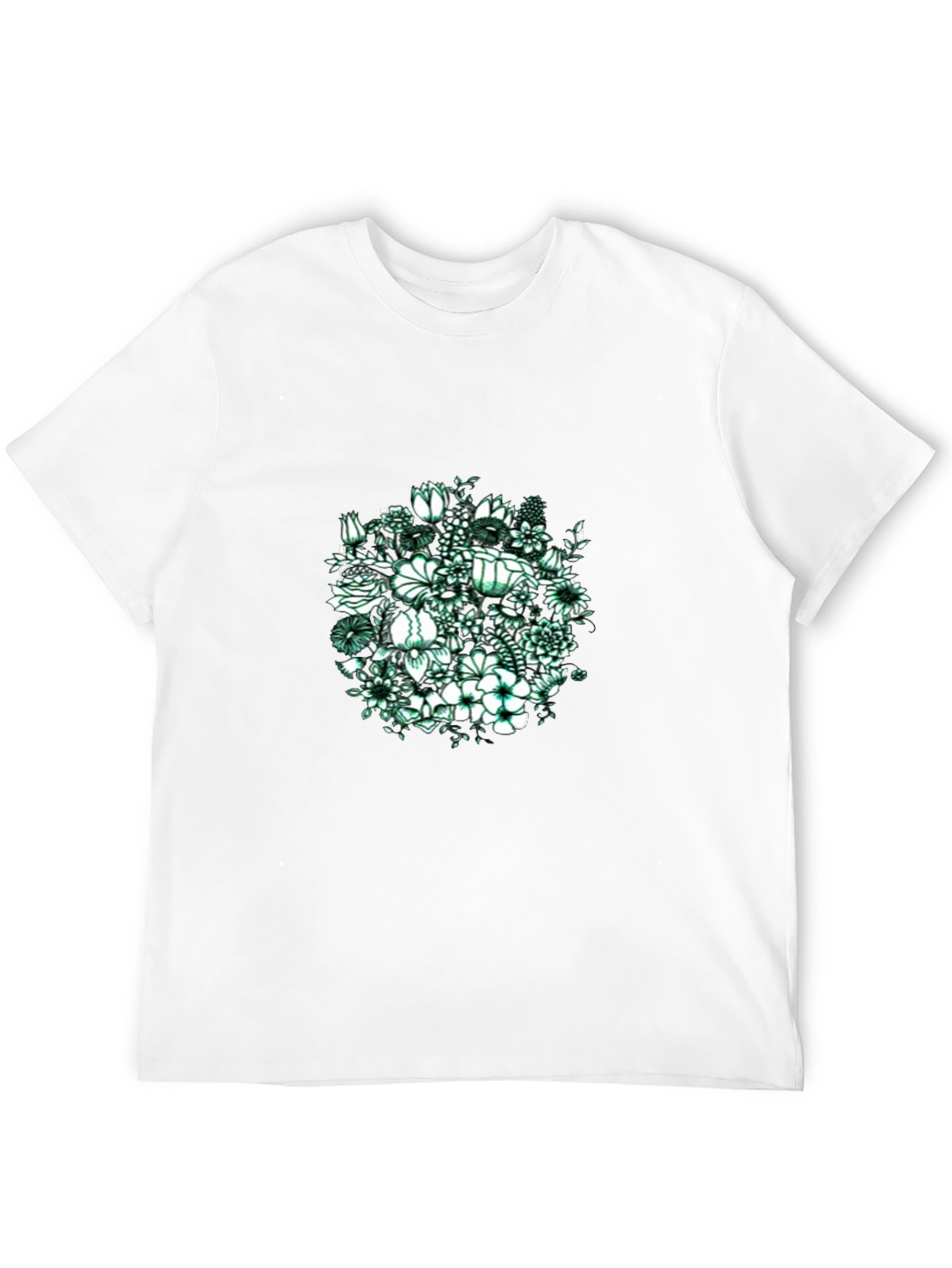 Floral Graphic Print Black T-Shirt
