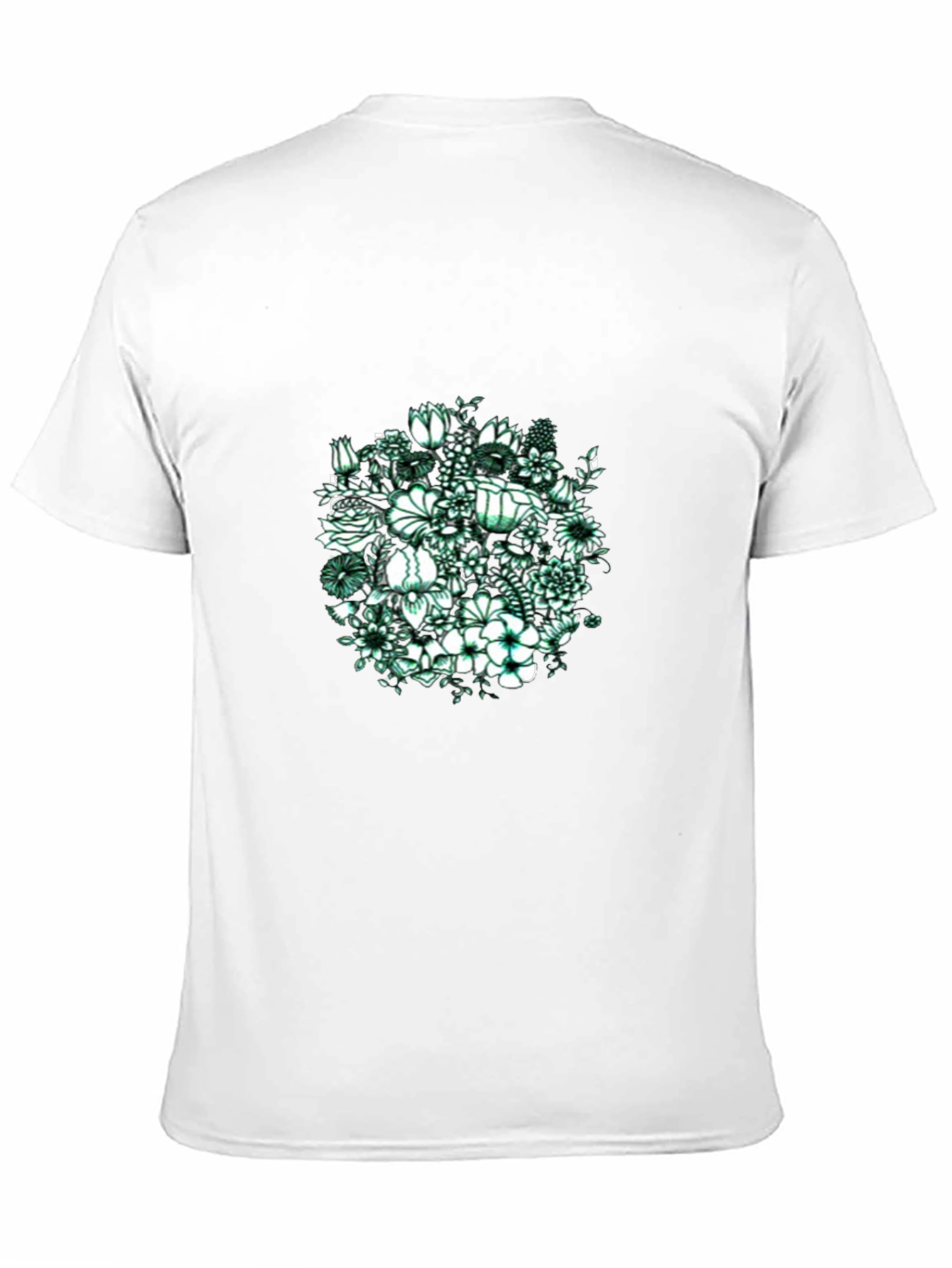 Floral Graphic Print Black T-Shirt