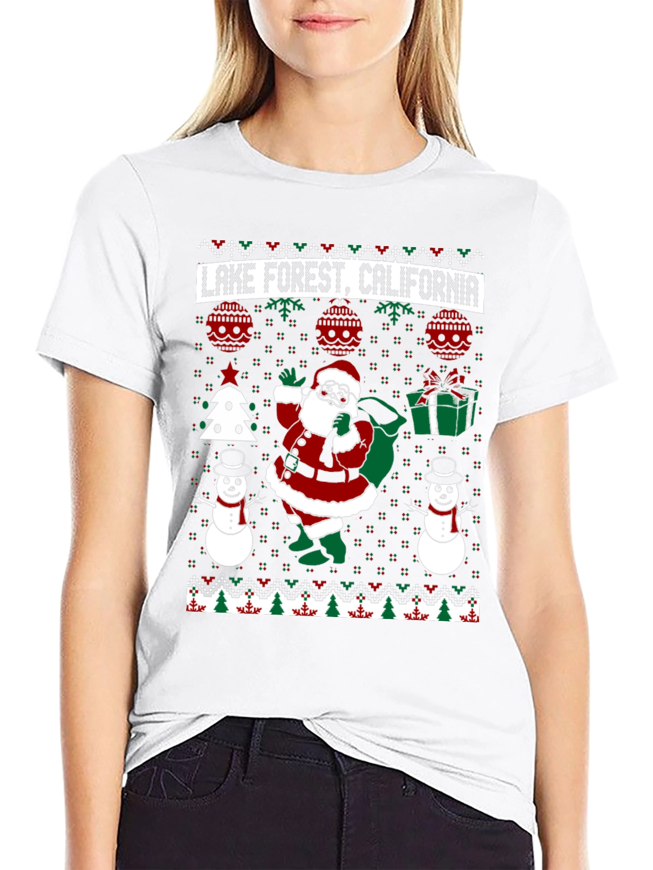 Lake Forest California Ugly Christmas Sweater T-Shirt