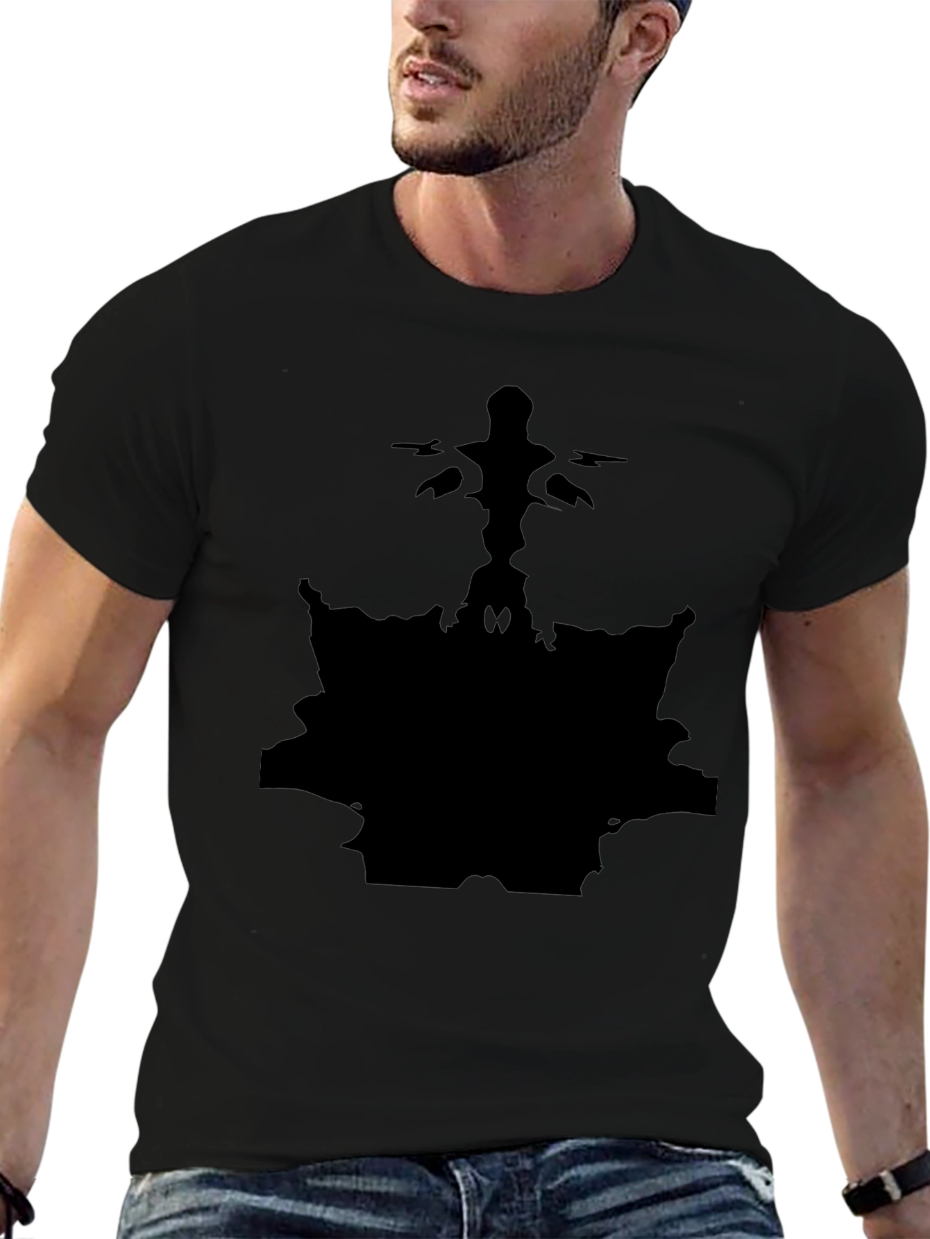 Abstract Black Graphic Tee - Unique Design Shirt