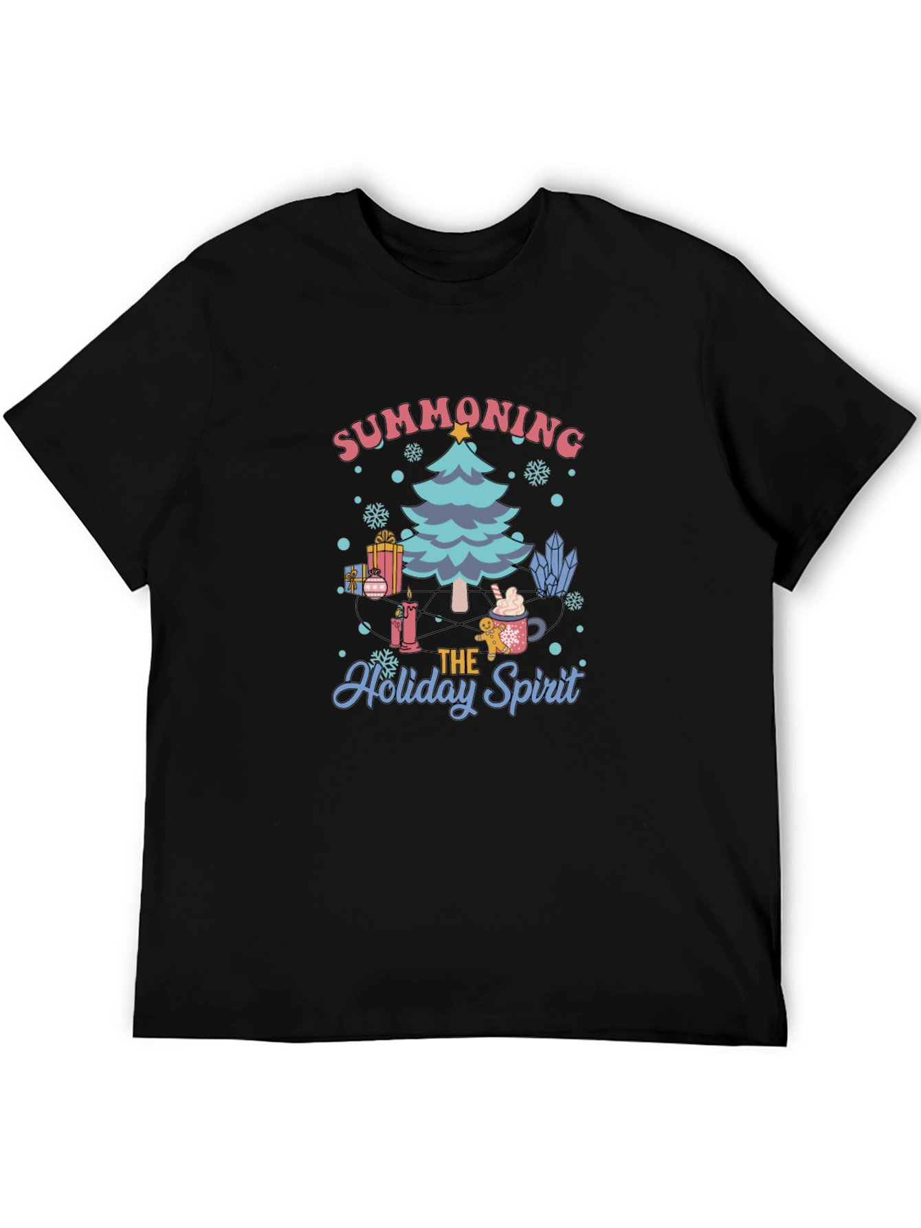 Summoning Holiday Spirit Black Graphic Tee