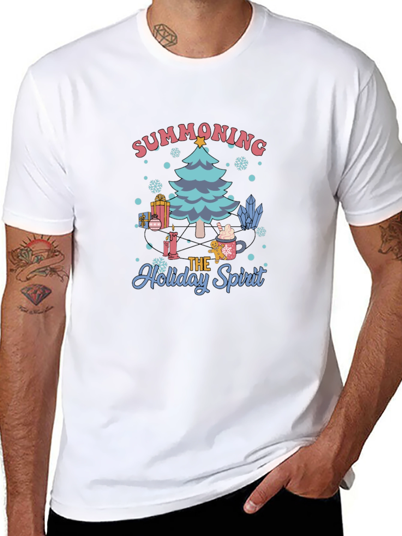 Summoning Holiday Spirit Black Graphic Tee