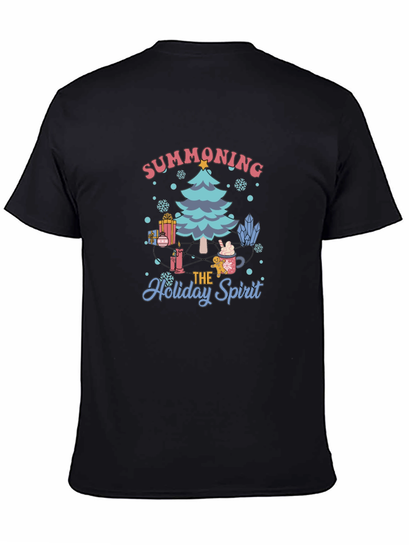 Summoning Holiday Spirit Black Graphic Tee