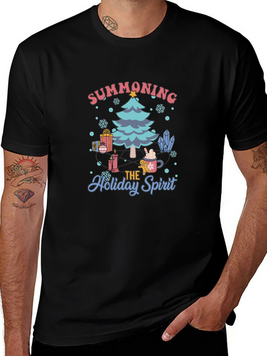 Summoning Holiday Spirit Black Graphic Tee