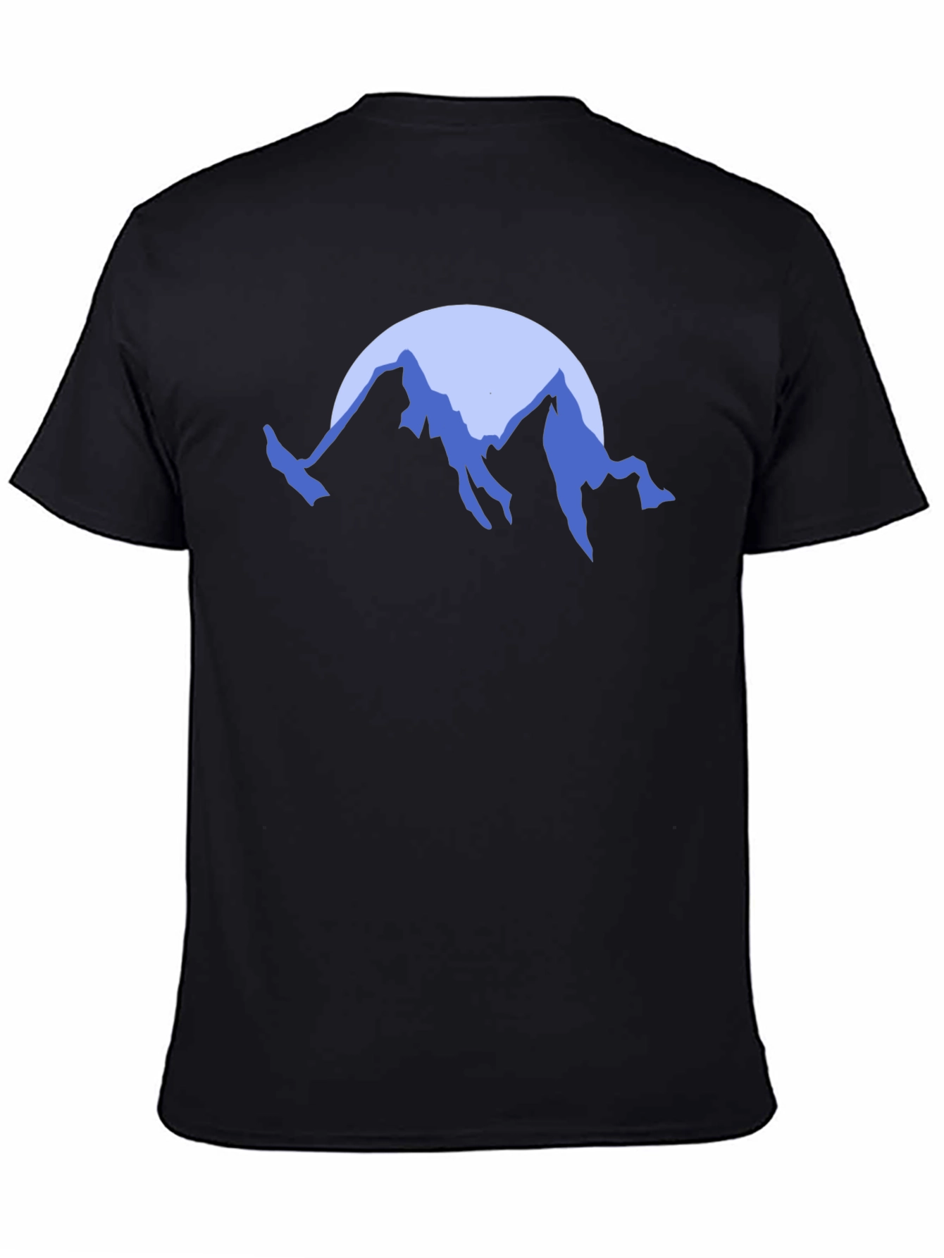 Mountain Moon Graphic Tee - Black Cotton T-Shirt