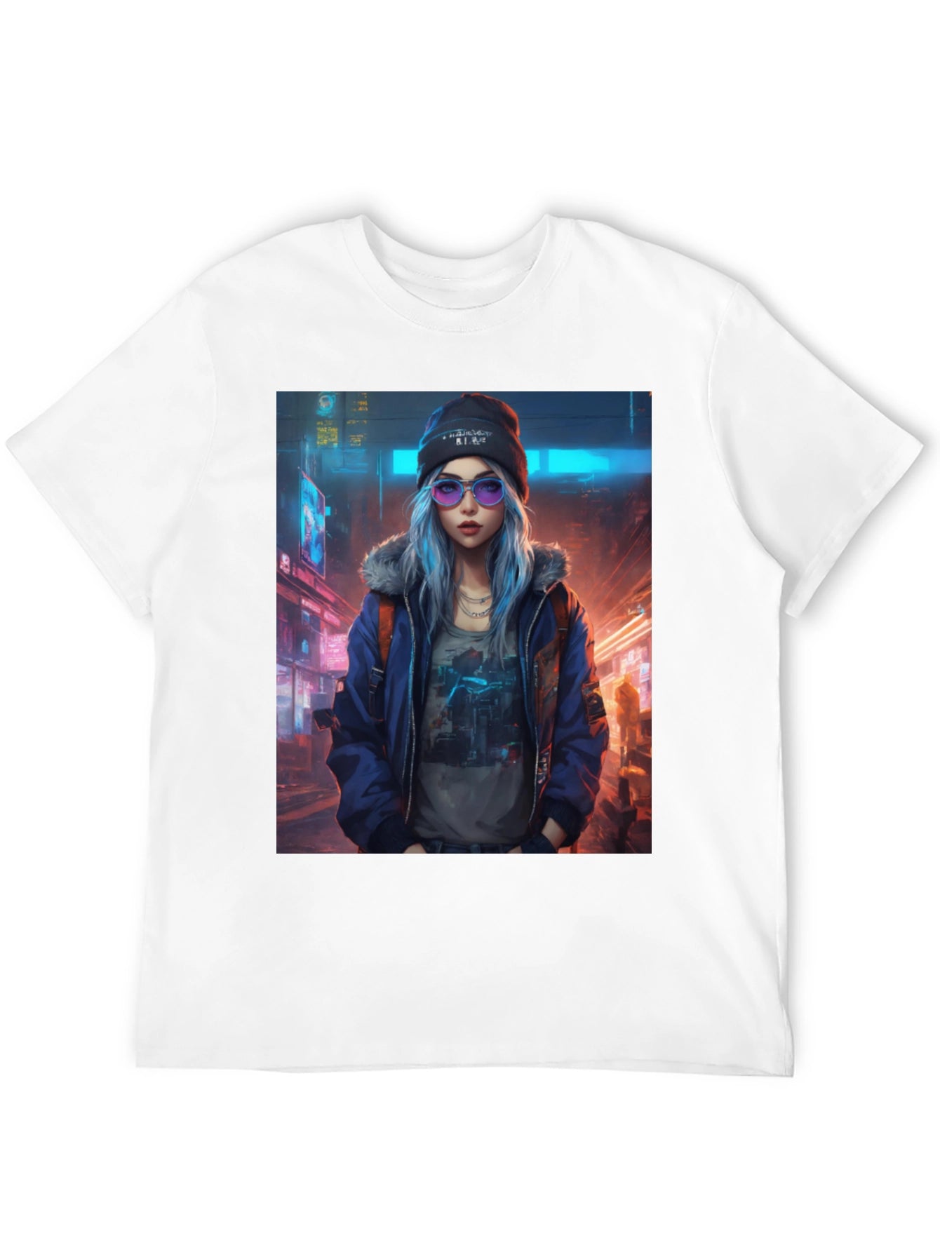 Cyberpunk Girl Graphic T-Shirt - Trendy Urban Style