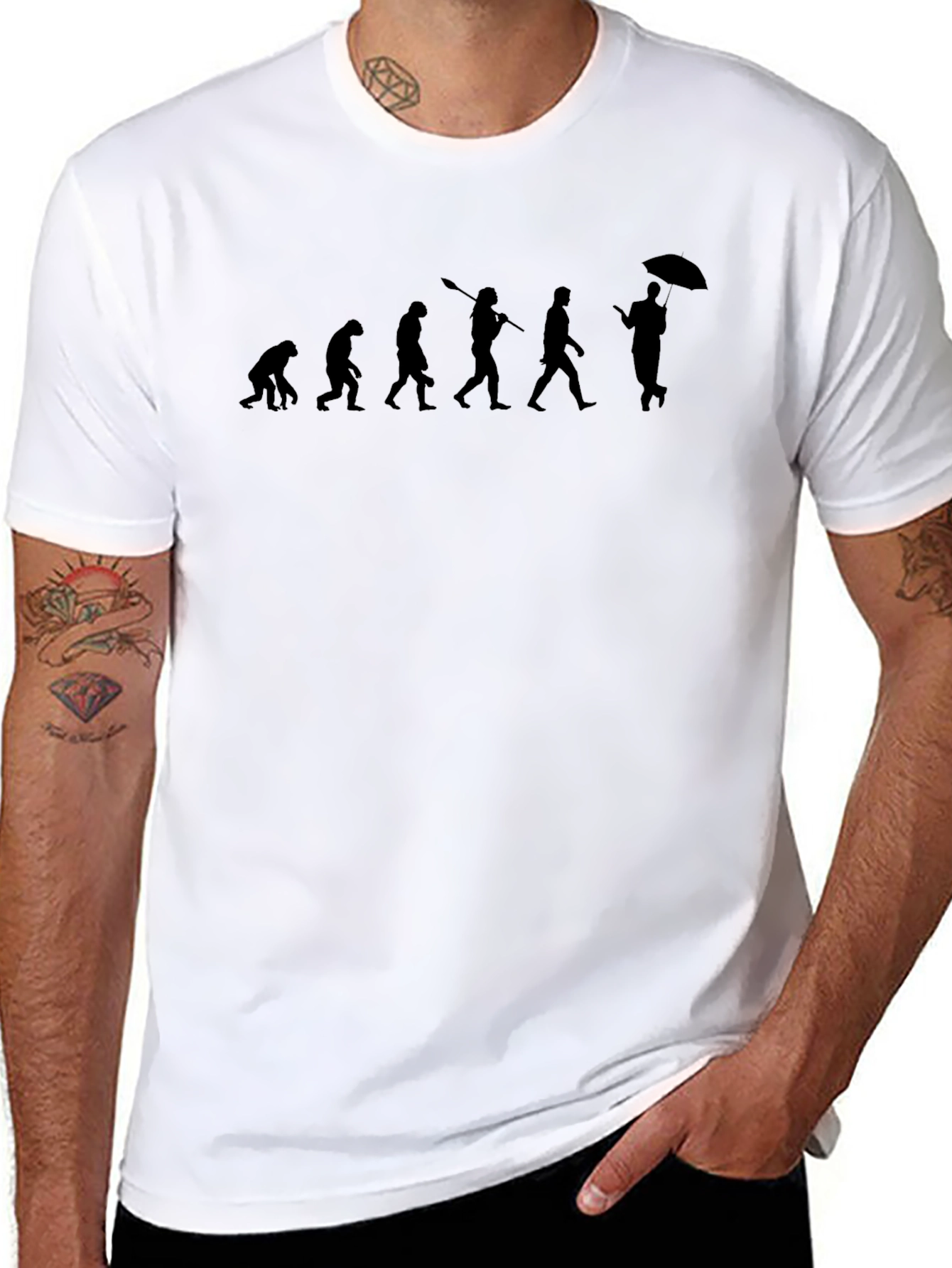 Evolution Umbrella T-Shirt - Black