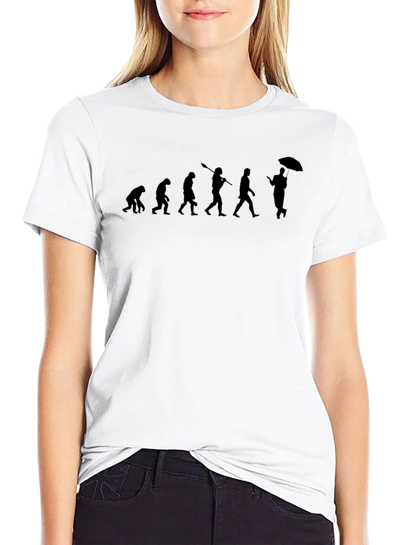 Evolution Umbrella T-Shirt - Black